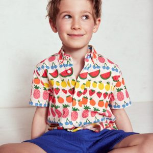 Cotton Linen Shirt-Fruit Stripe