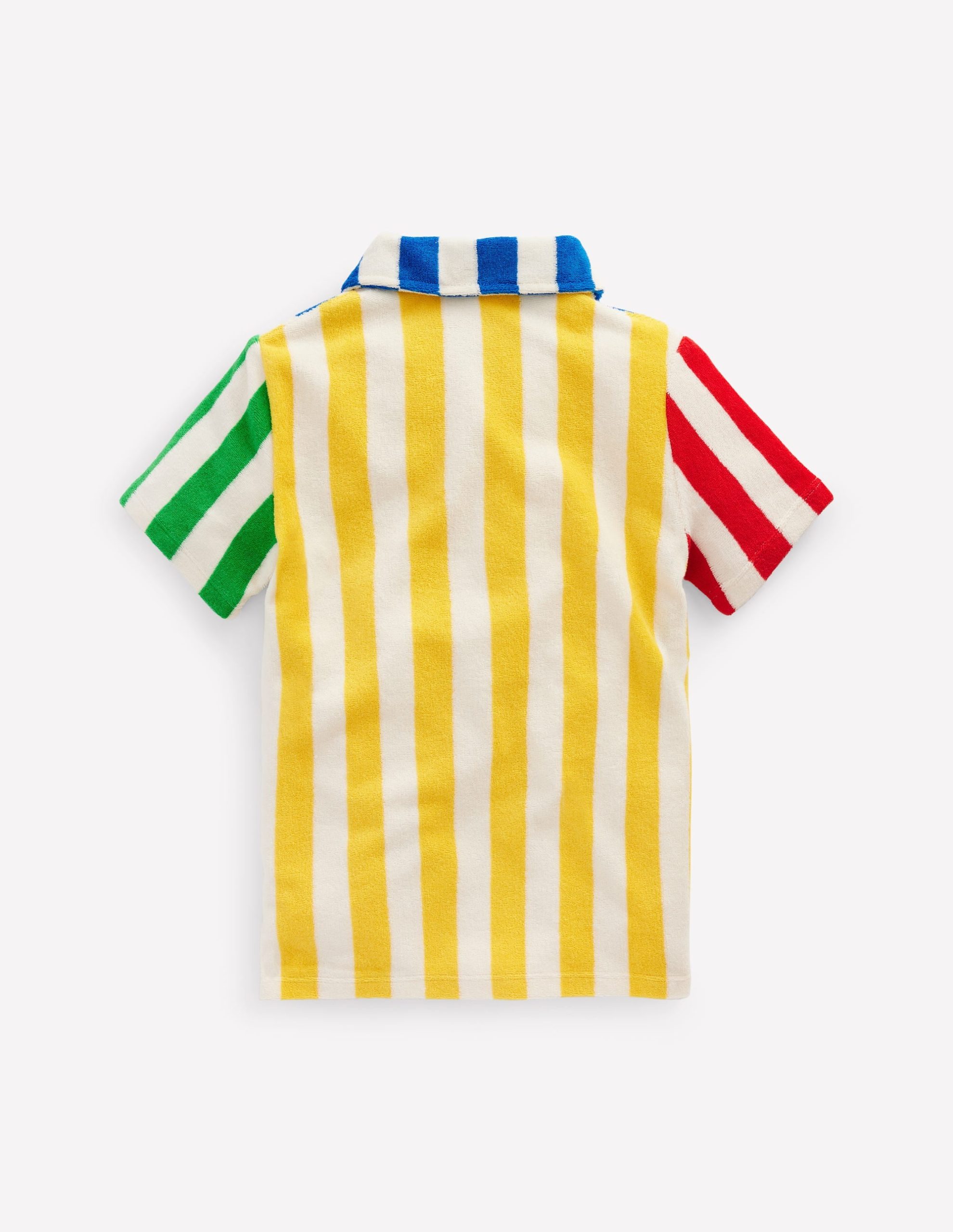 Towelling Polo Shirt-Hotchpotch Stripe - Image 4
