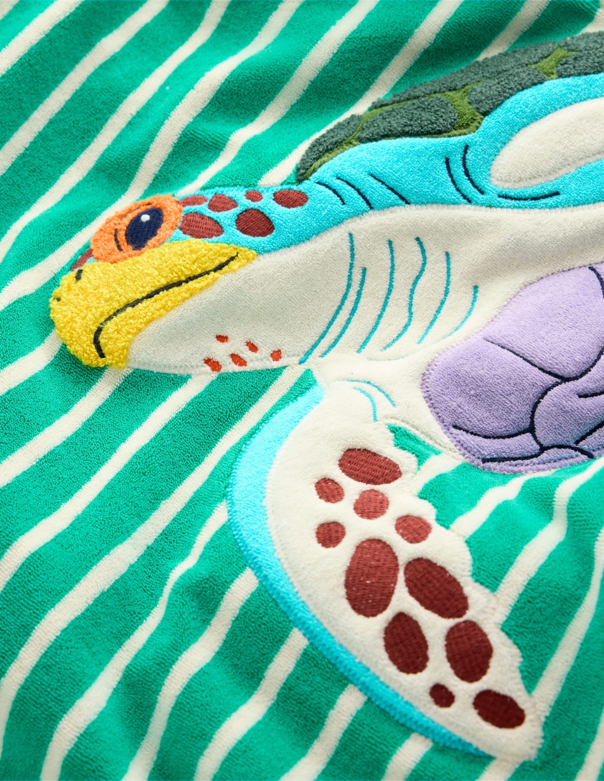 Appliqu?? Towelling Throw-on-Aquamarine Blue Turtle - Image 4