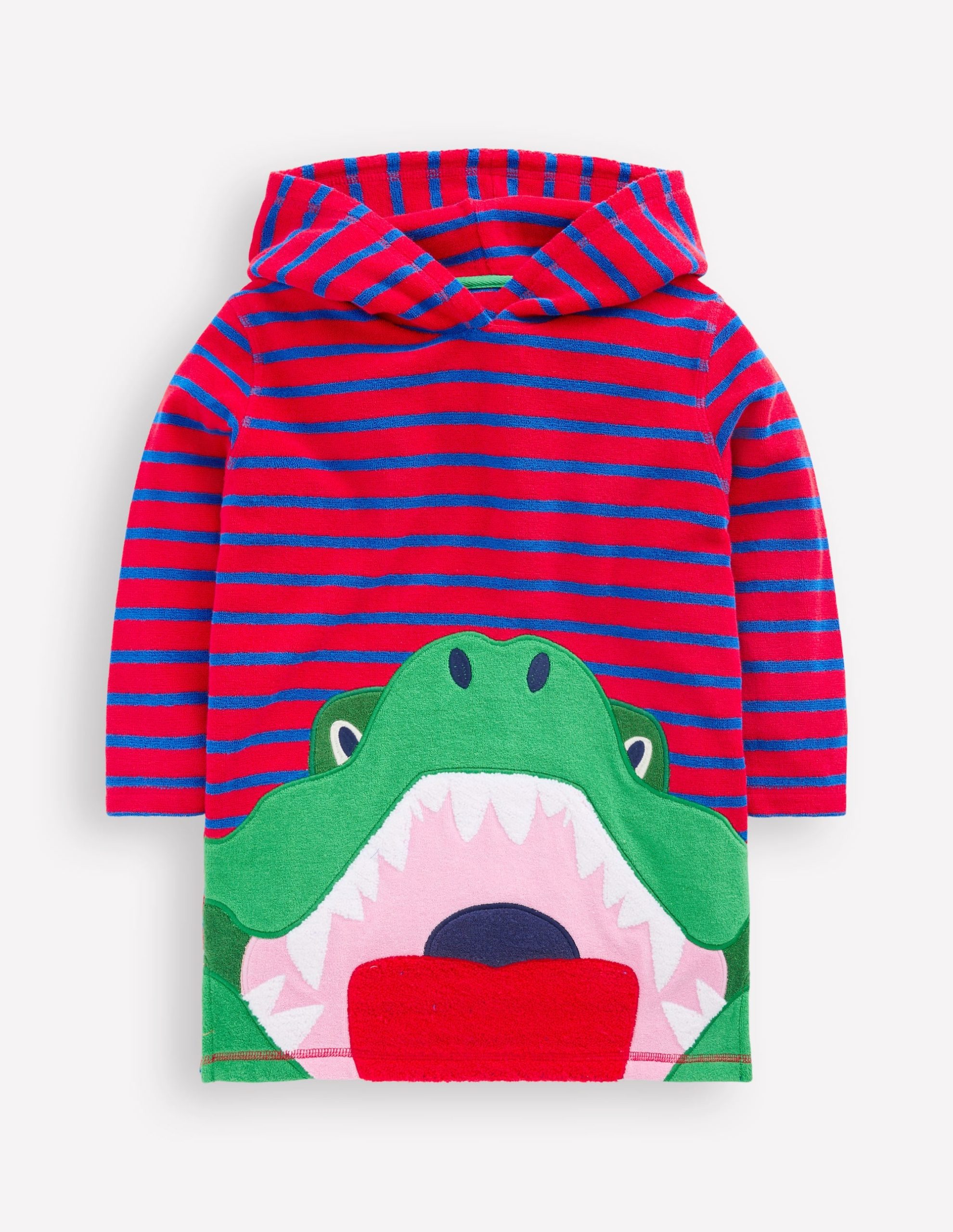 Appliqu?? Towelling Throw-on-Gallery Blue/ Poppy Red Croc