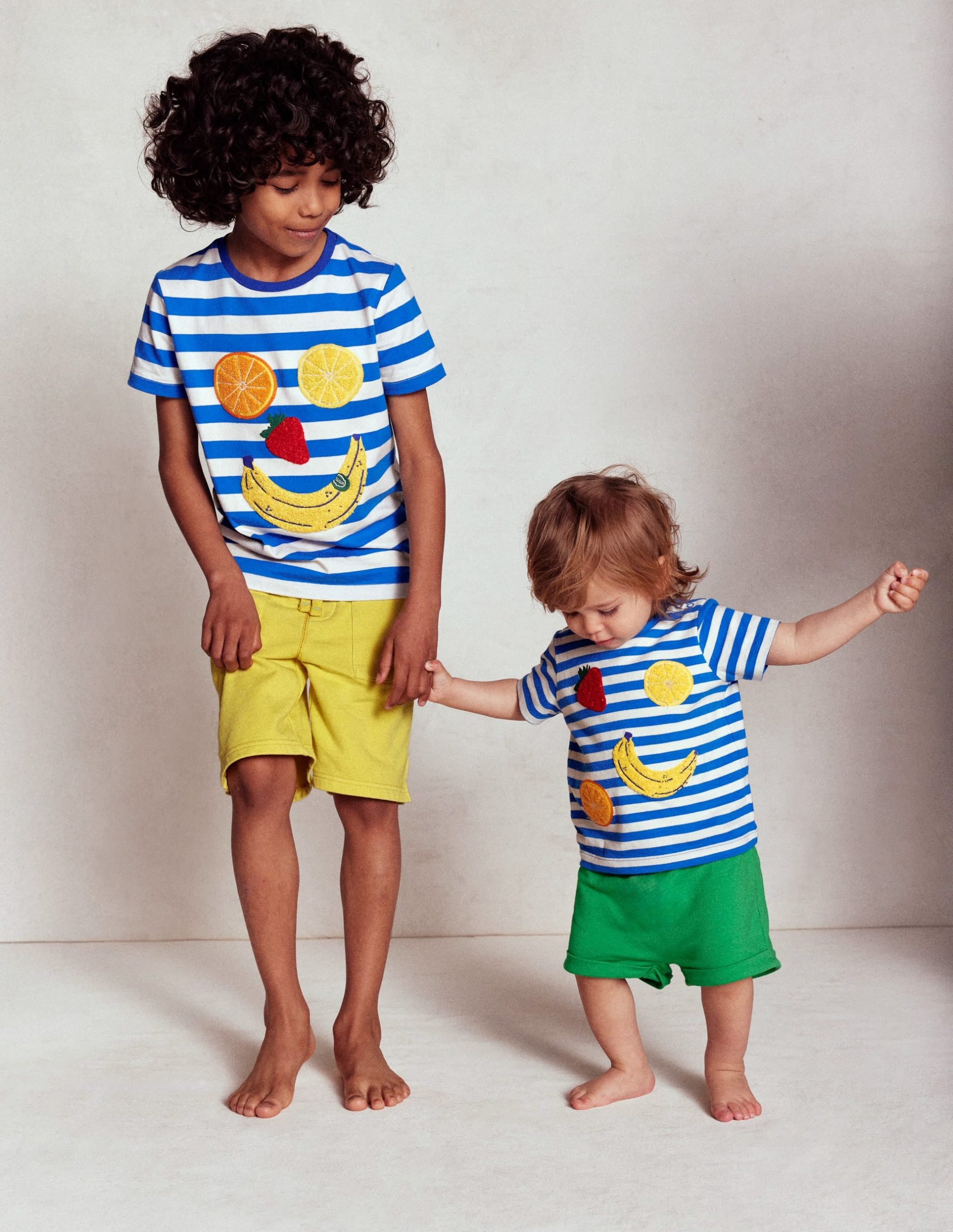 Short Sleeve Boucl?? T-shirt-Gallery Blue/ Ivory Fruit Face - Image 7