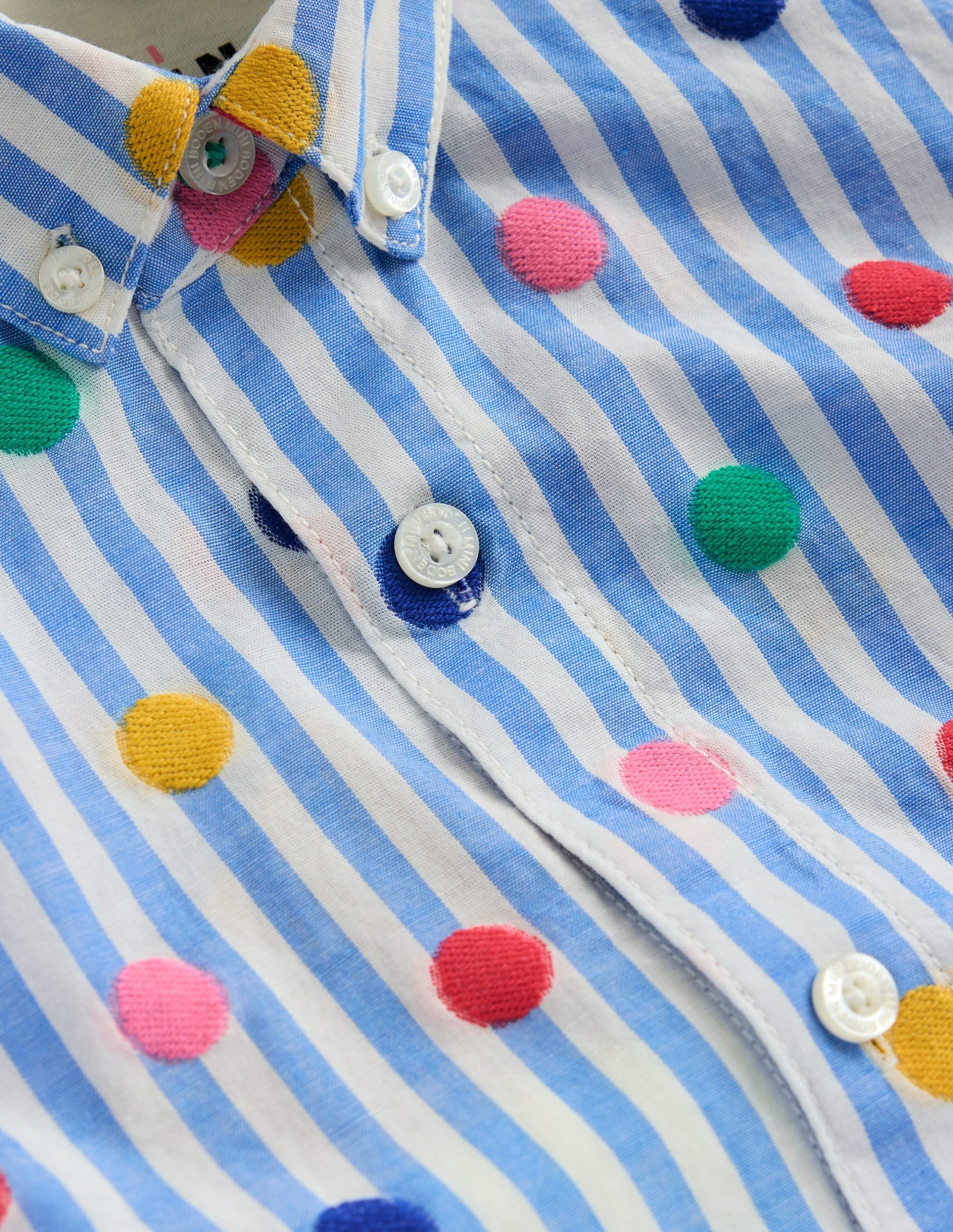 Fun Cotton Shirt-Peacock Plume Blue Spot - Image 5
