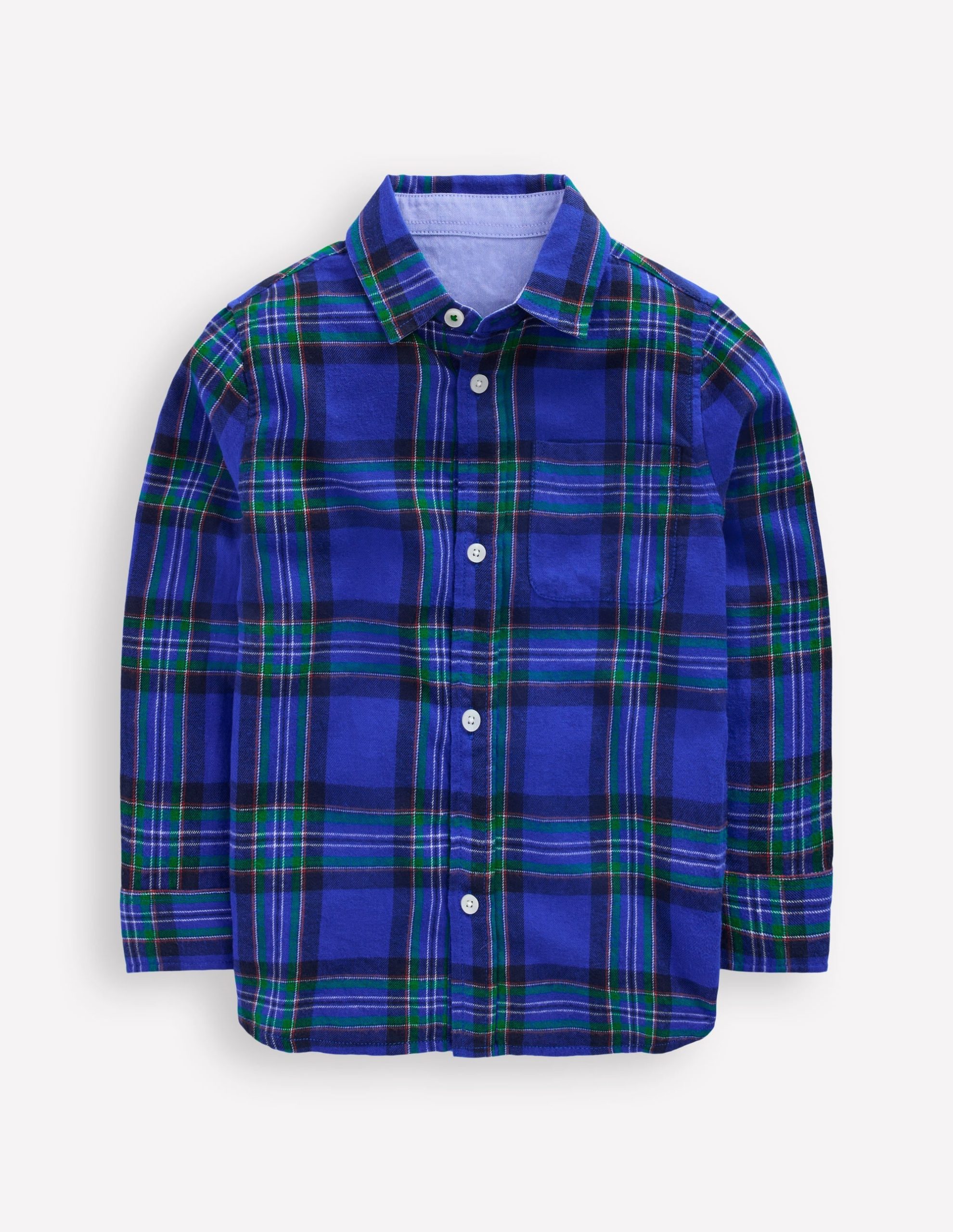 Cosy Cotton Check Shirt-Blue Check - Image 2