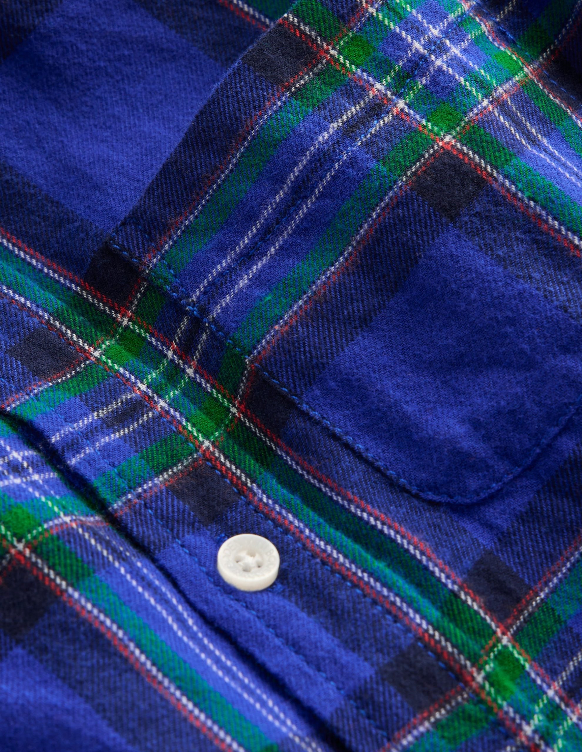 Cosy Cotton Check Shirt-Blue Check - Image 4