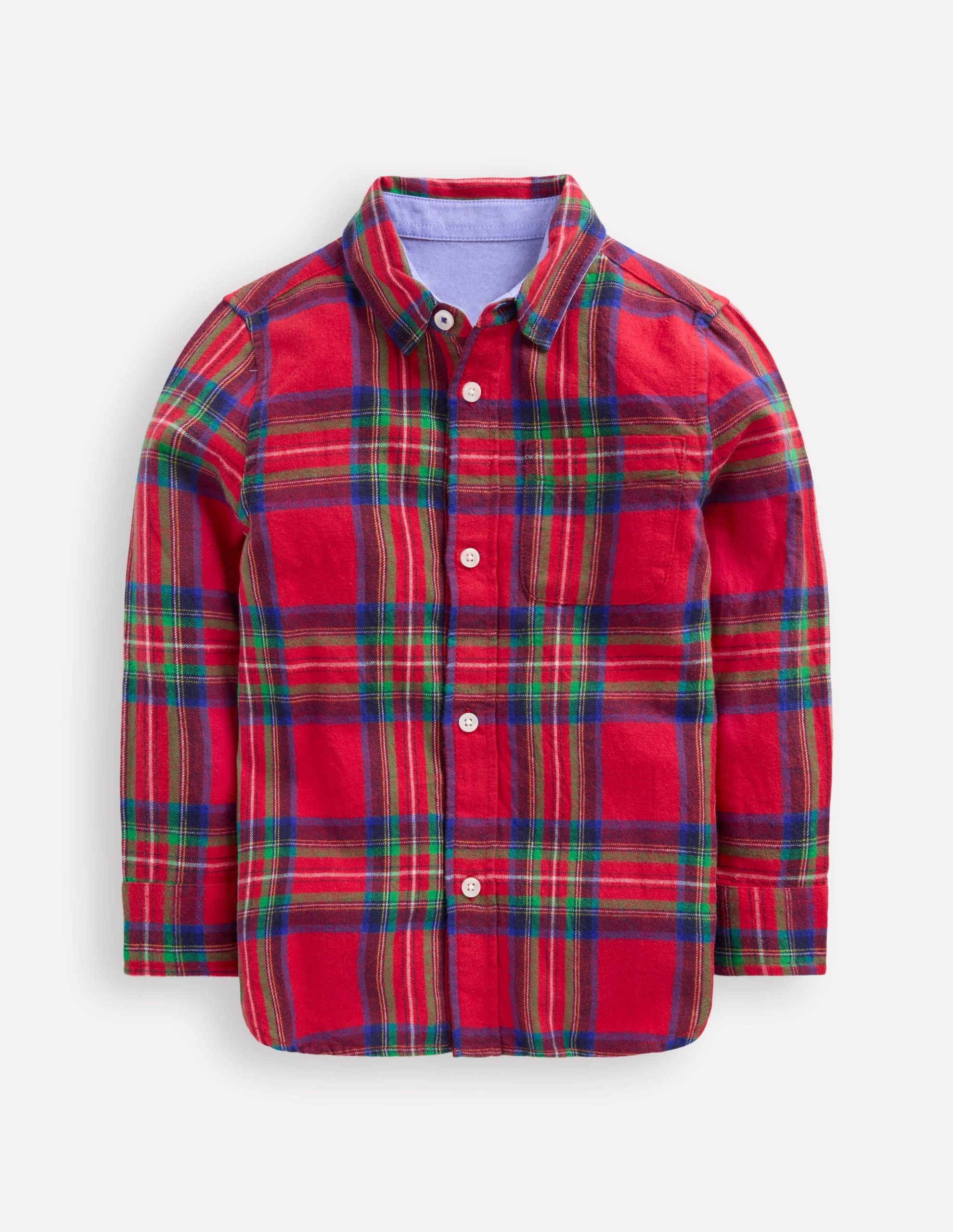 Cosy Cotton Check Shirt-Red Check