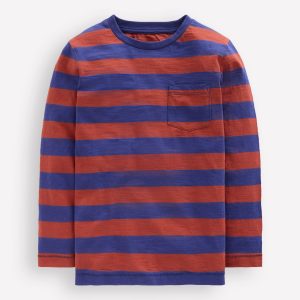 Everyday Long Sleeve T-Shirt-Starboard Blue/ Chestnut Brown