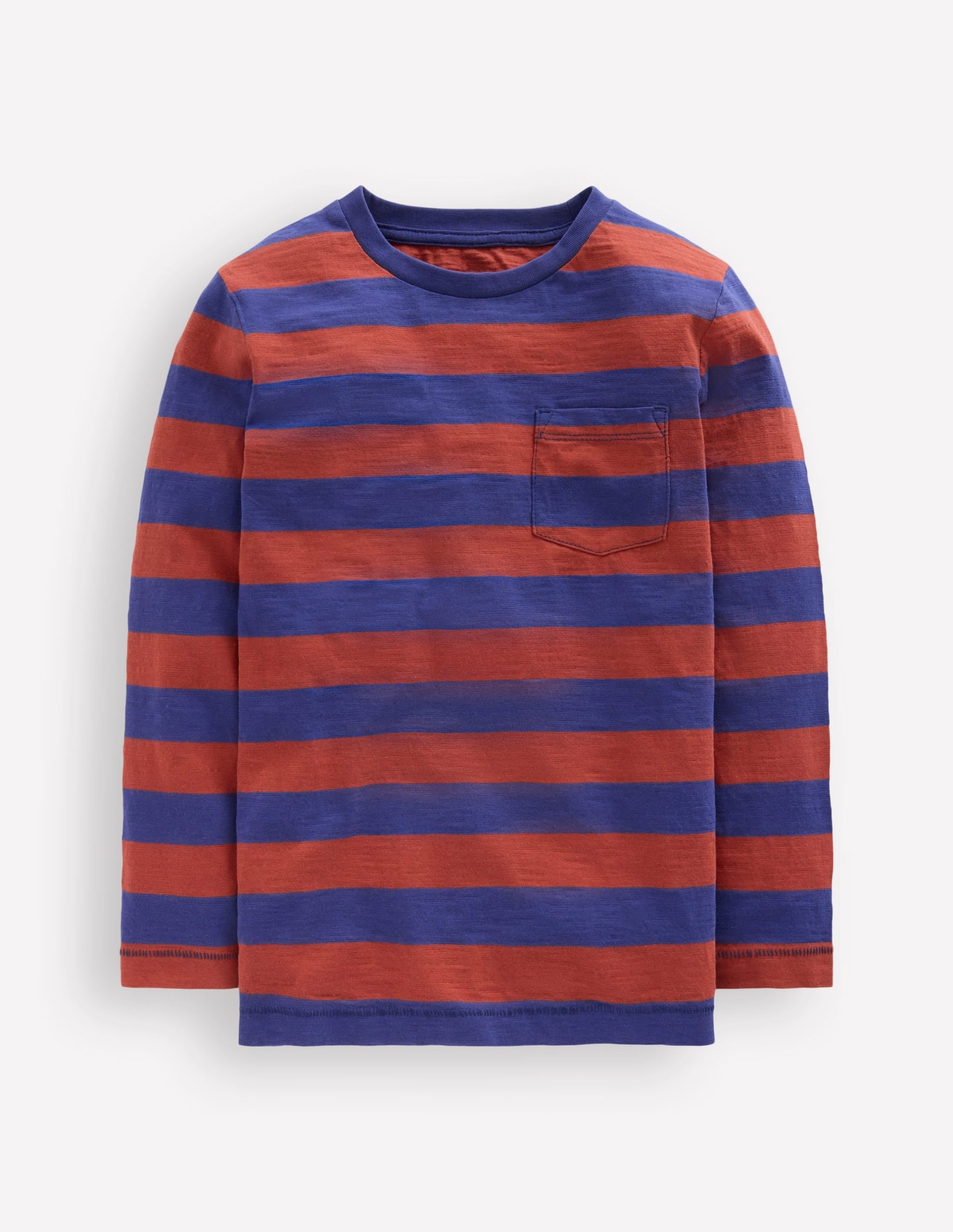 Everyday Long Sleeve T-Shirt-Starboard Blue/ Chestnut Brown