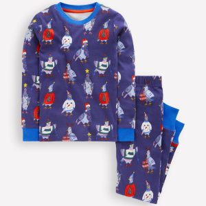 Snug Long John Pajamas-Pigeons