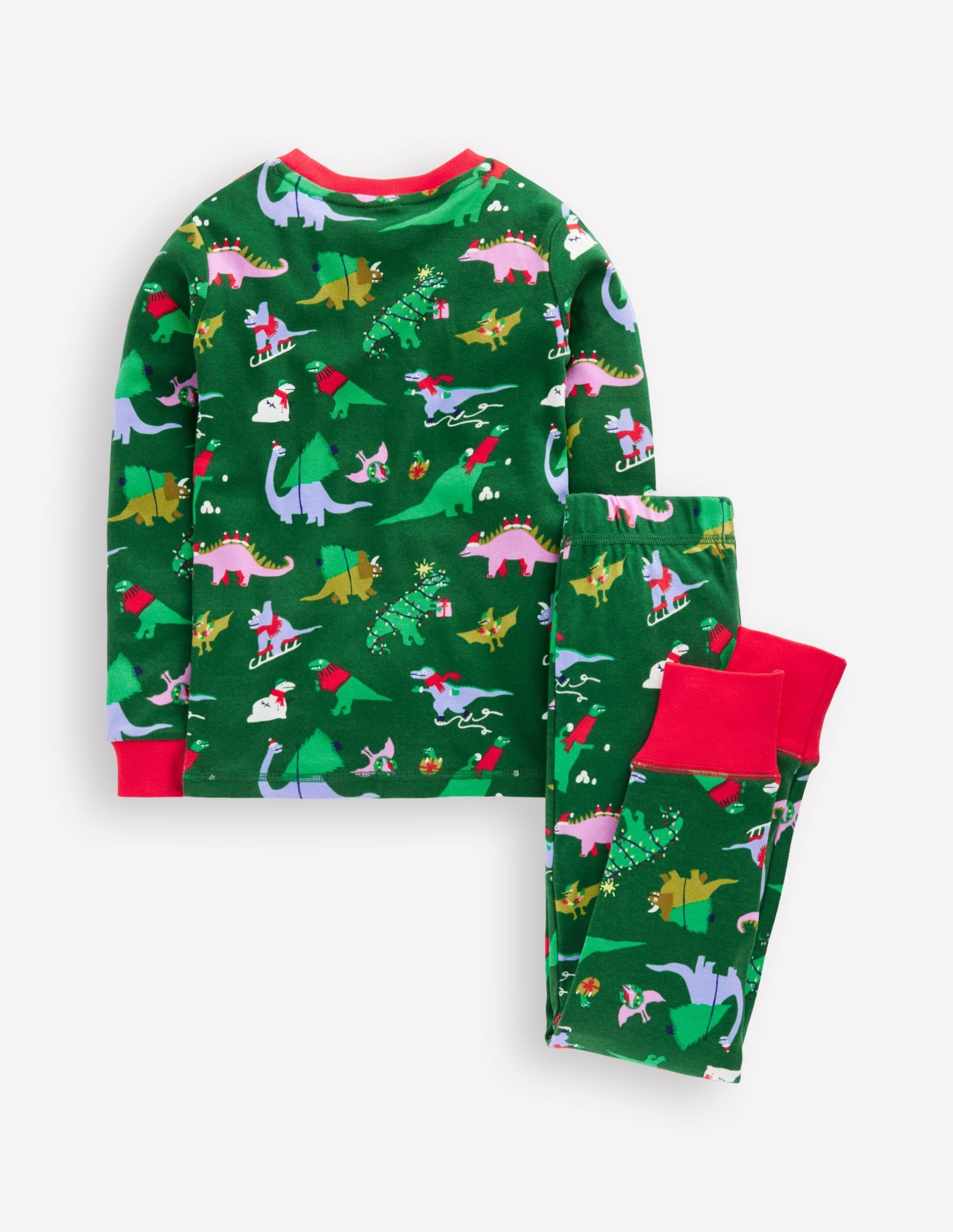 Snug Long John Pajamas-Eden Christmas Dinos - Image 2