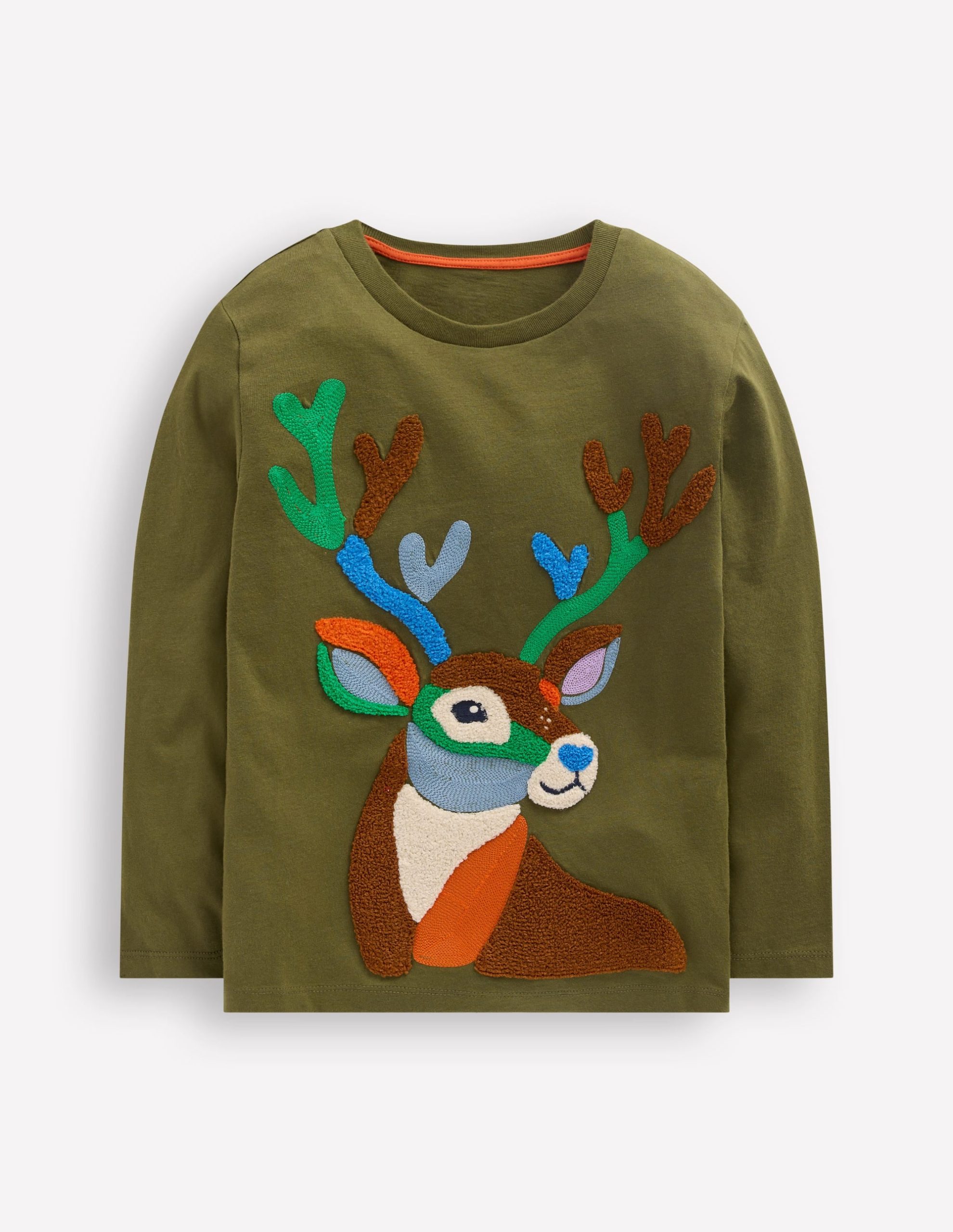 Long Sleeve Boucl?? T-shirt-Winter Moss Deer