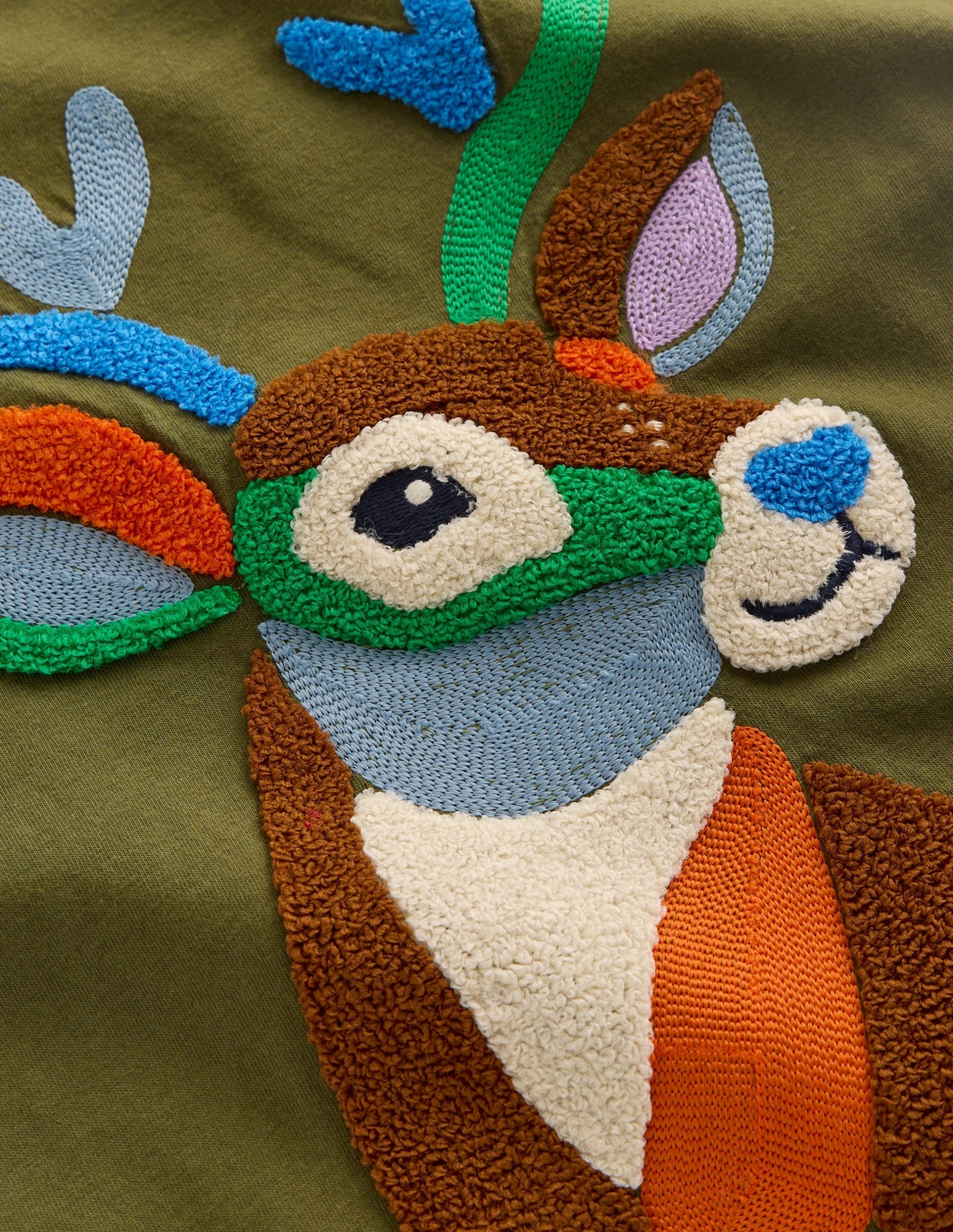 Long Sleeve Boucl?? T-shirt-Winter Moss Deer - Image 3