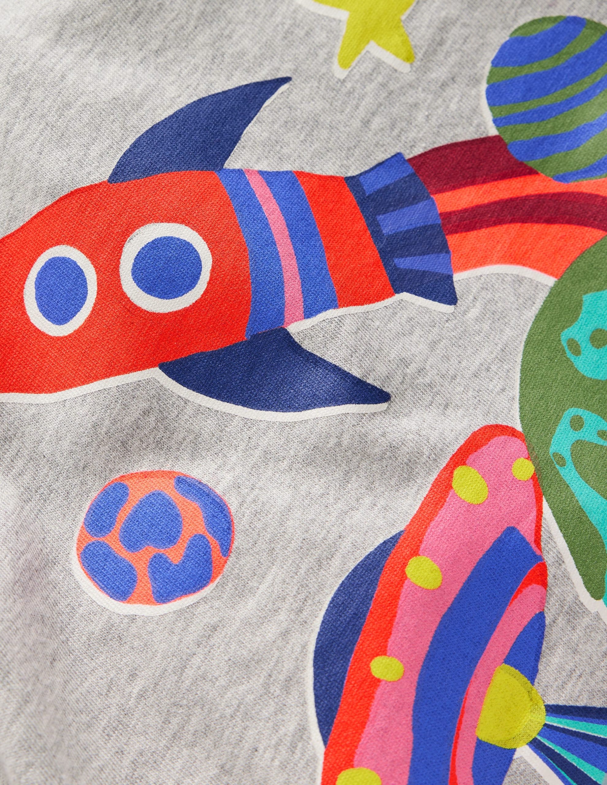 Long Sleeve Printed T-shirt-Grey Marl Space - Image 3