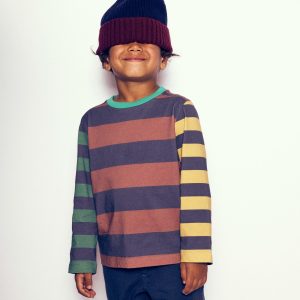 Long Sleeve Hotchpotch T-shirt-Navy Multi