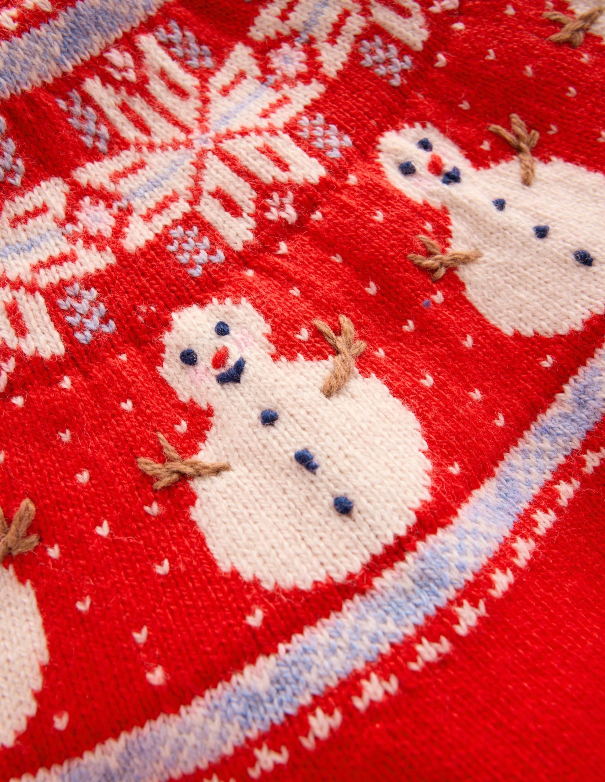 Fair Isle Jumper-Poppy Red Snowmen - Image 4