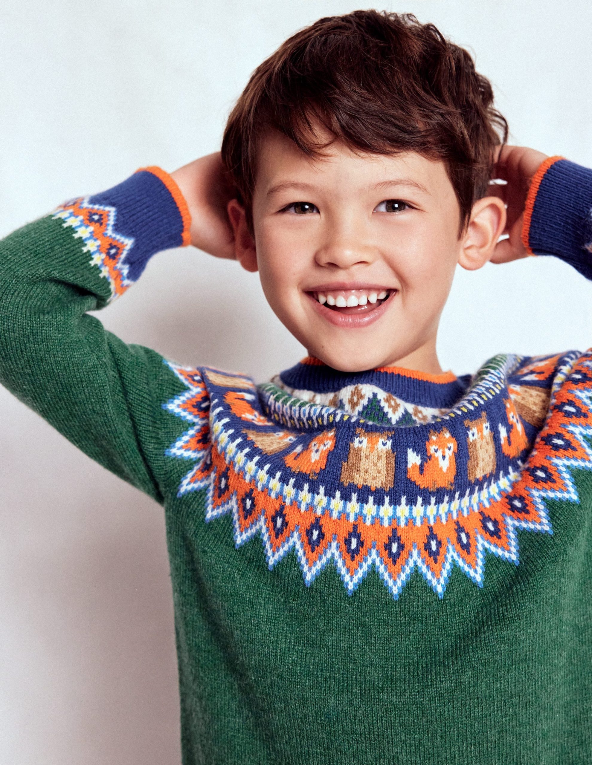 Fair Isle Jumper-Jewel Green Woodland - Image 2