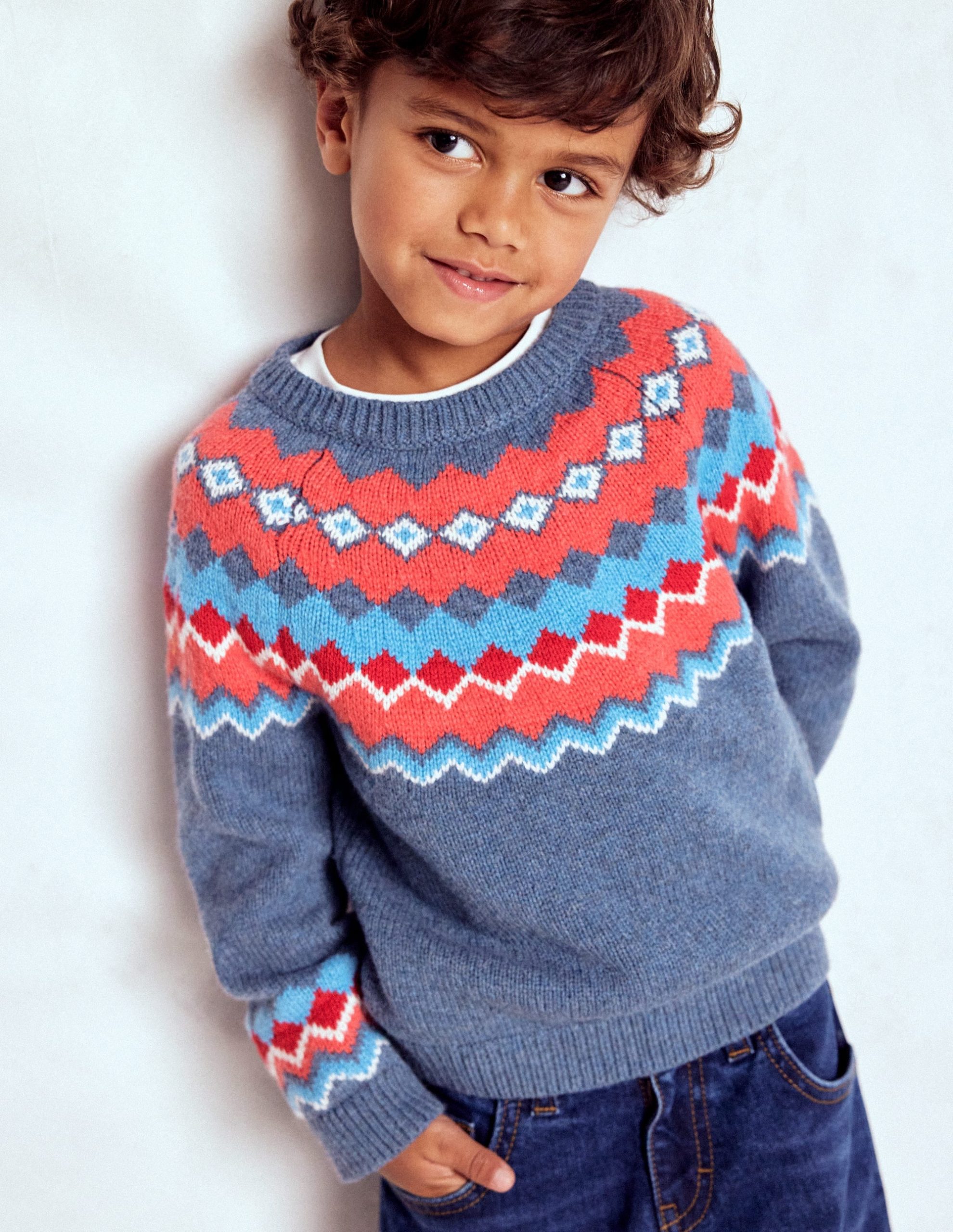 Fair Isle Jumper-Blue Classic Fair Isle - Image 2