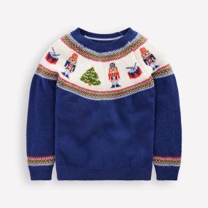 Fair Isle Jumper-College Navy Nutcracker