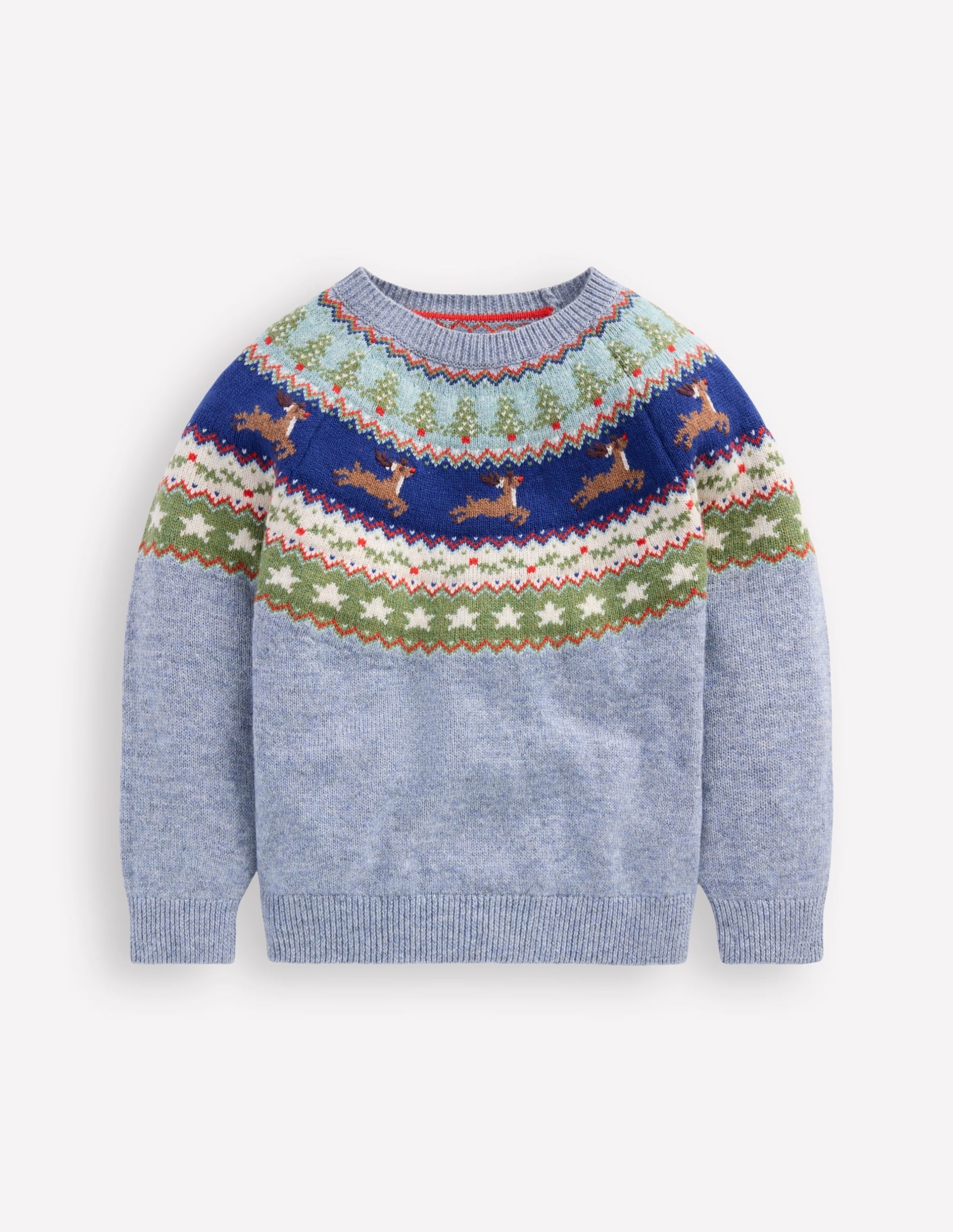 Fair Isle Jumper-Glacier Blue Reindeer - Image 3
