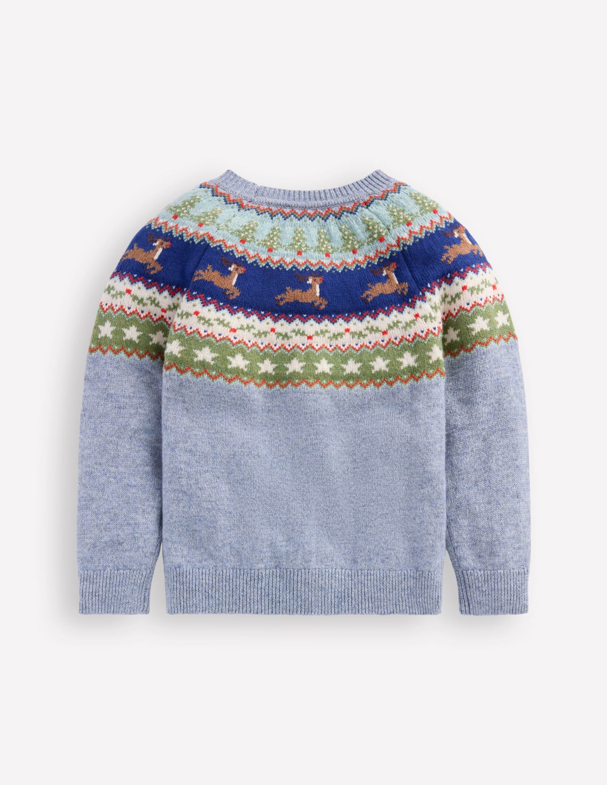 Fair Isle Jumper-Glacier Blue Reindeer - Image 4