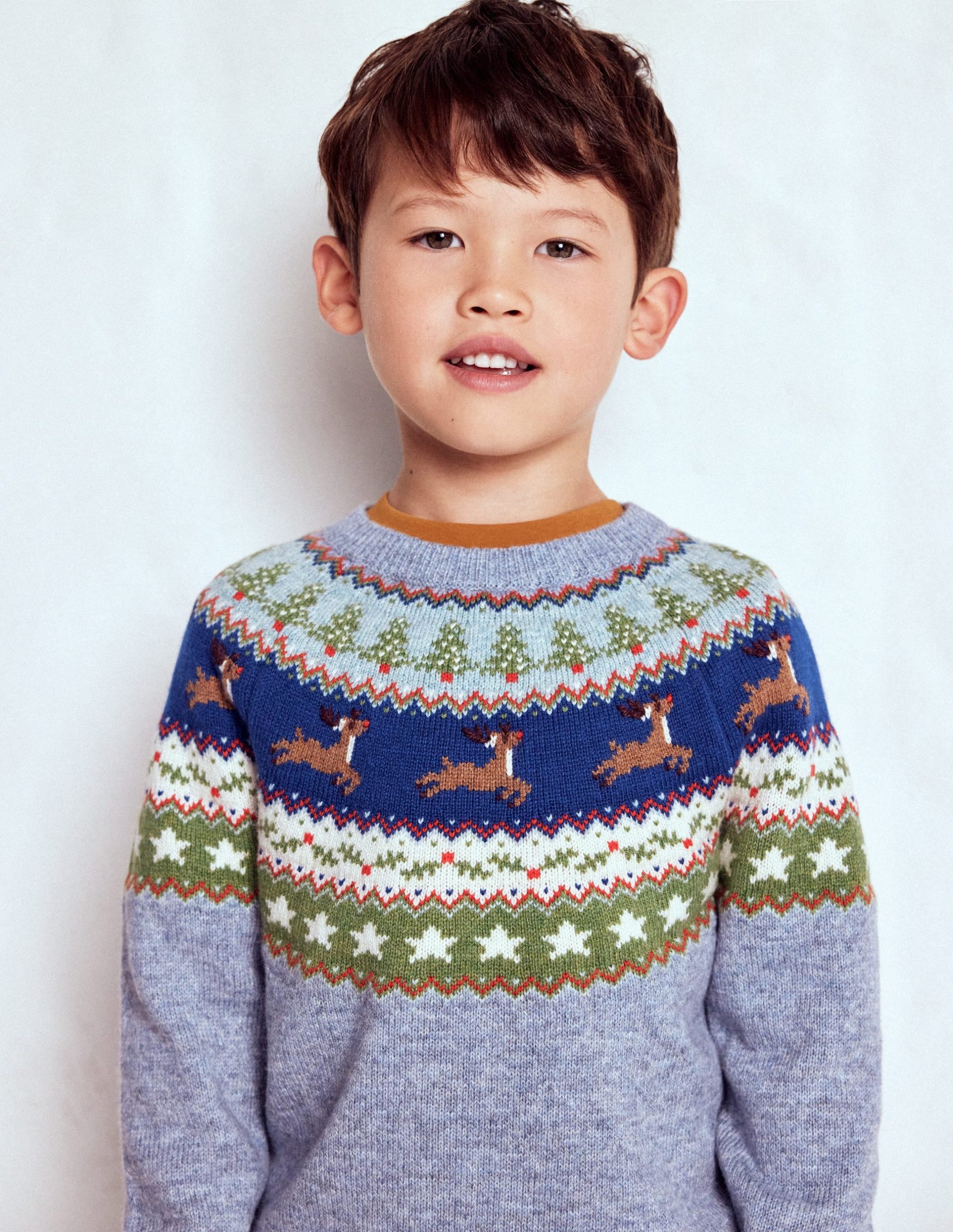 Fair Isle Jumper-Glacier Blue Reindeer - Image 2
