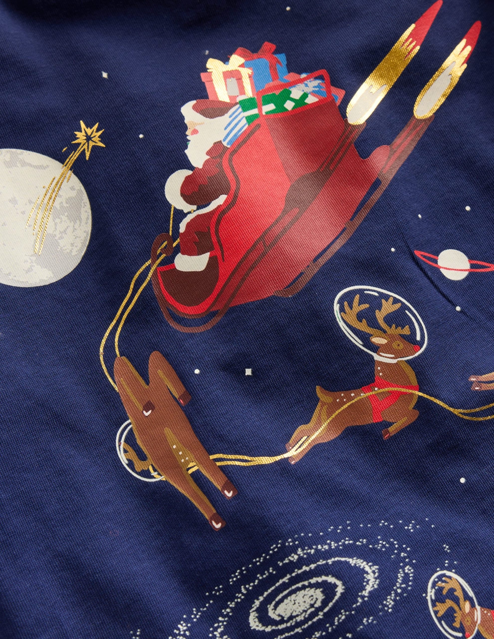 Long Sleeve Glow T-shirt-Space Santa - Image 3