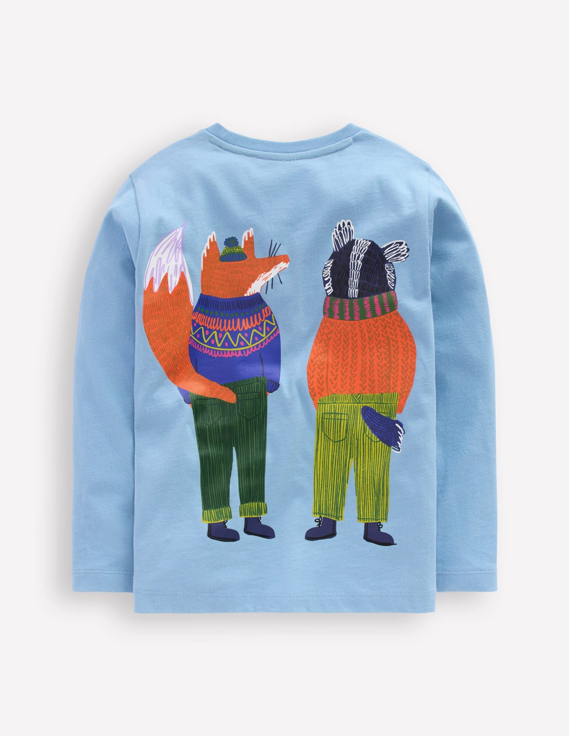 Long Sleeve Novelty T-shirt-Glacier Blue Foxes - Image 3