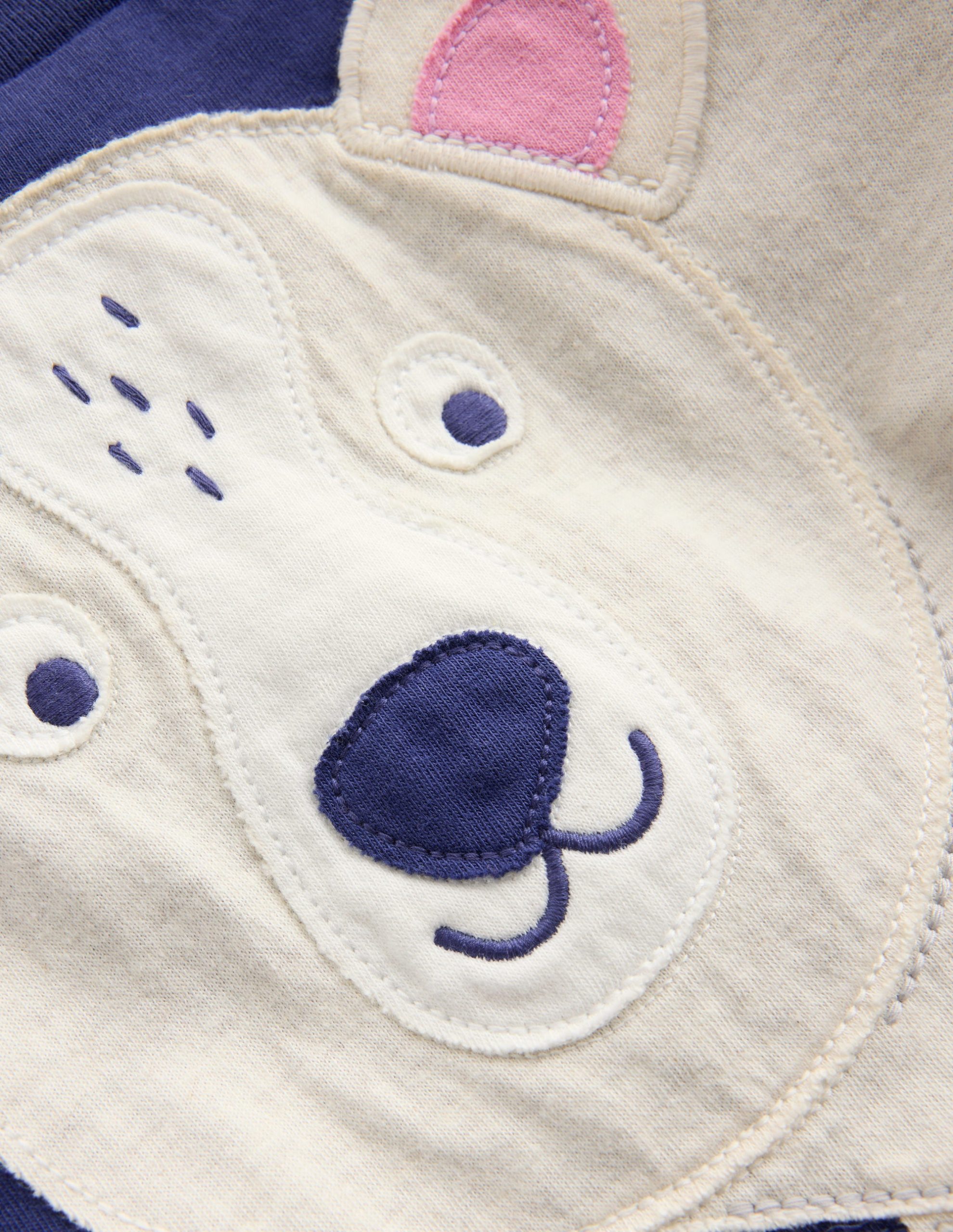 Fun Applique T-Shirt-Blue Marl Polar bear - Image 3