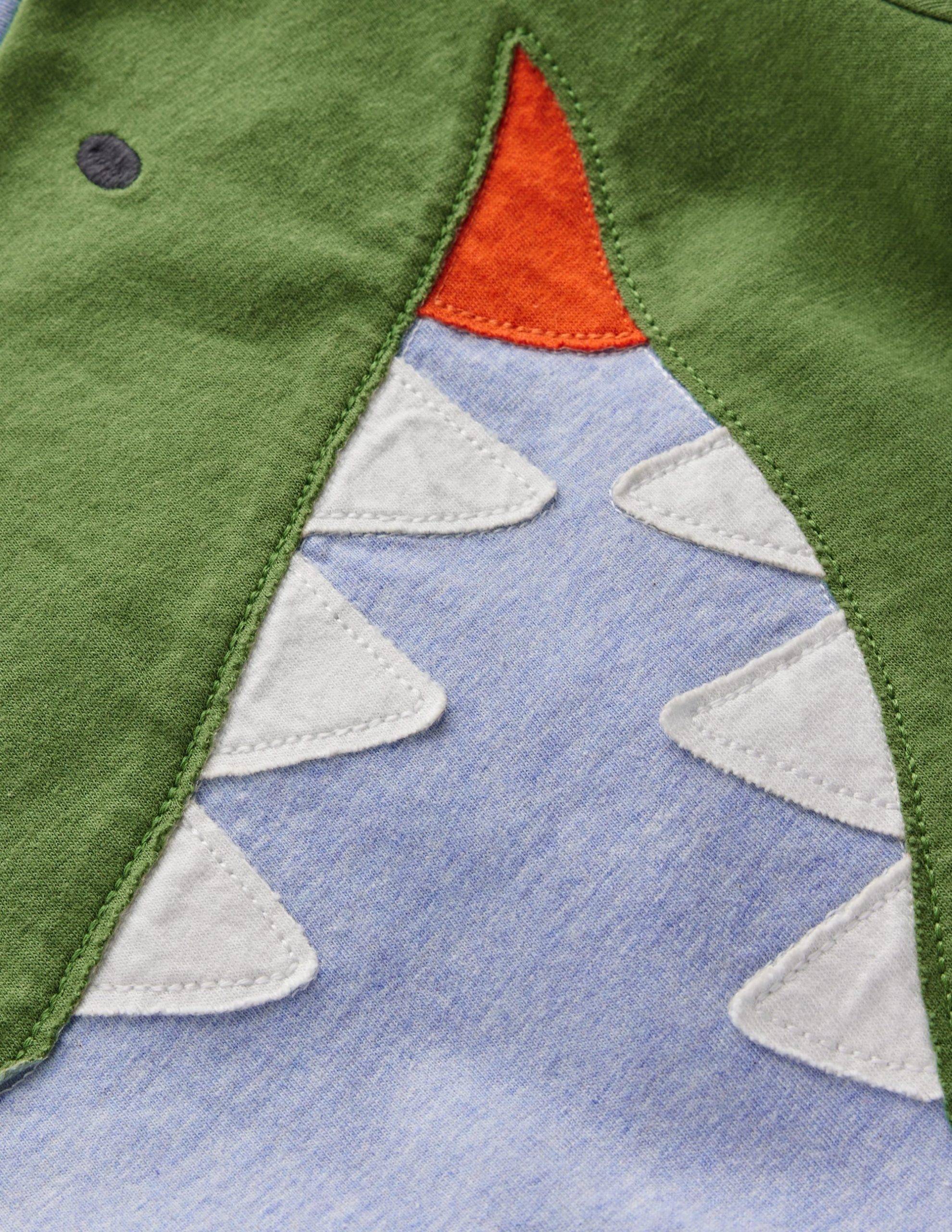 Fun Applique T-Shirt-Blue Marl Dino - Image 3