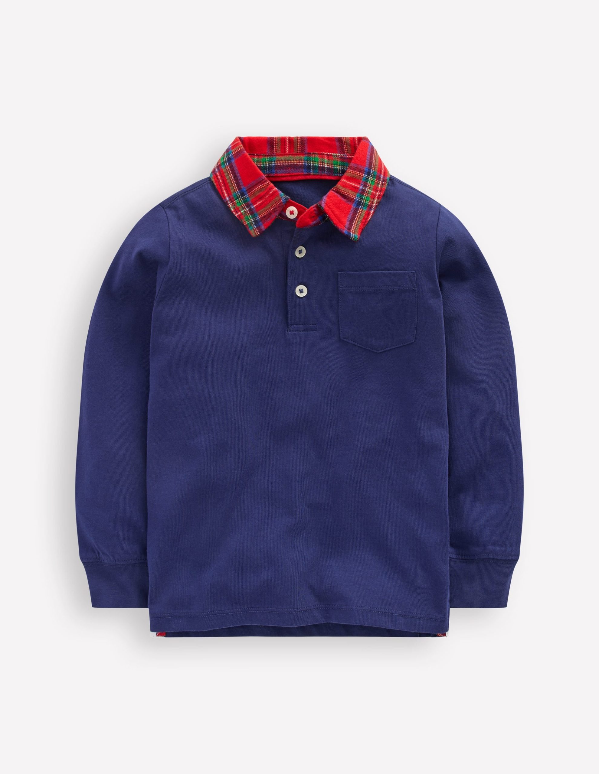 Long Sleeve Smart Polo Shirt-French Navy