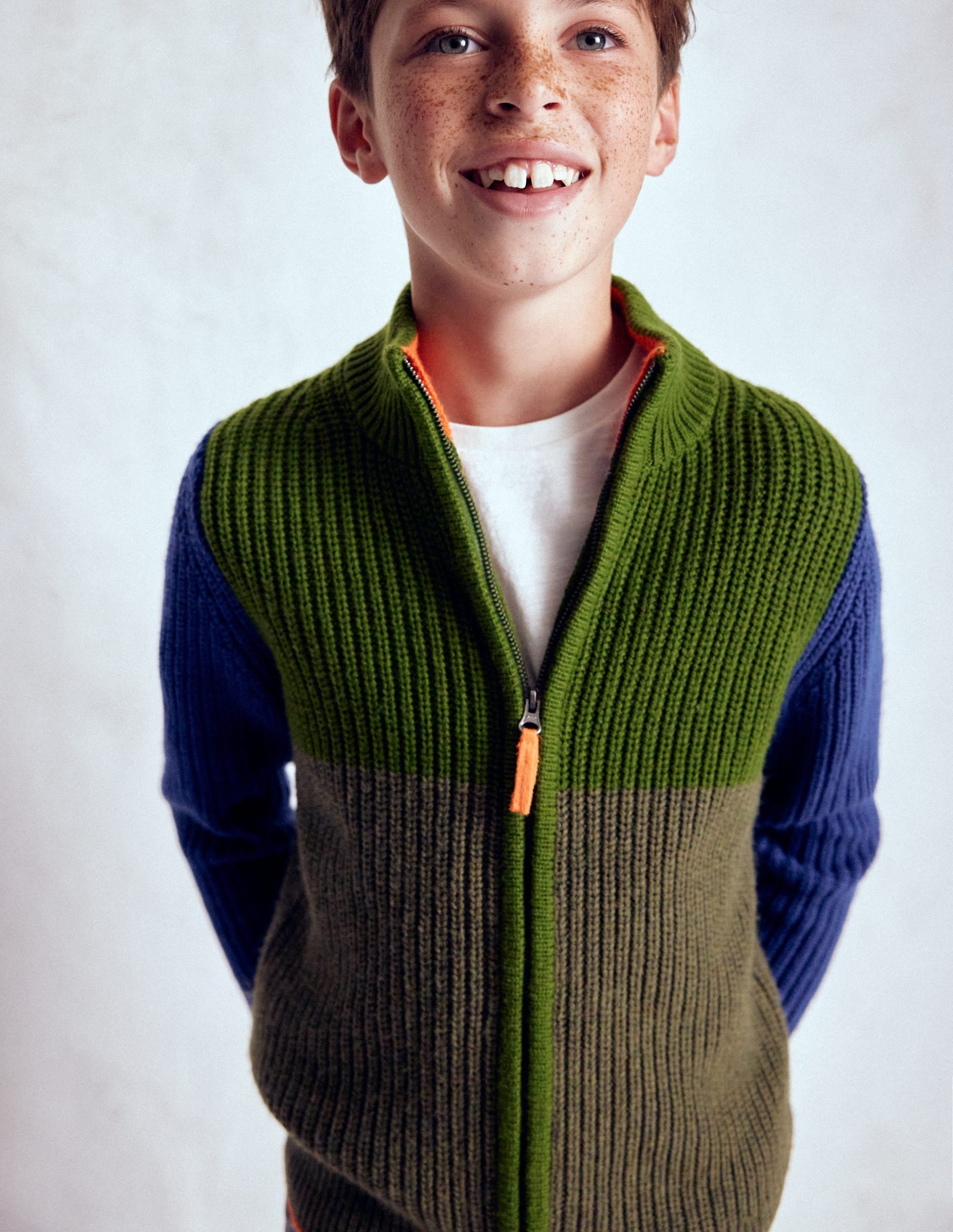 Chunky Zip-Through Jumper-Green - Image 4