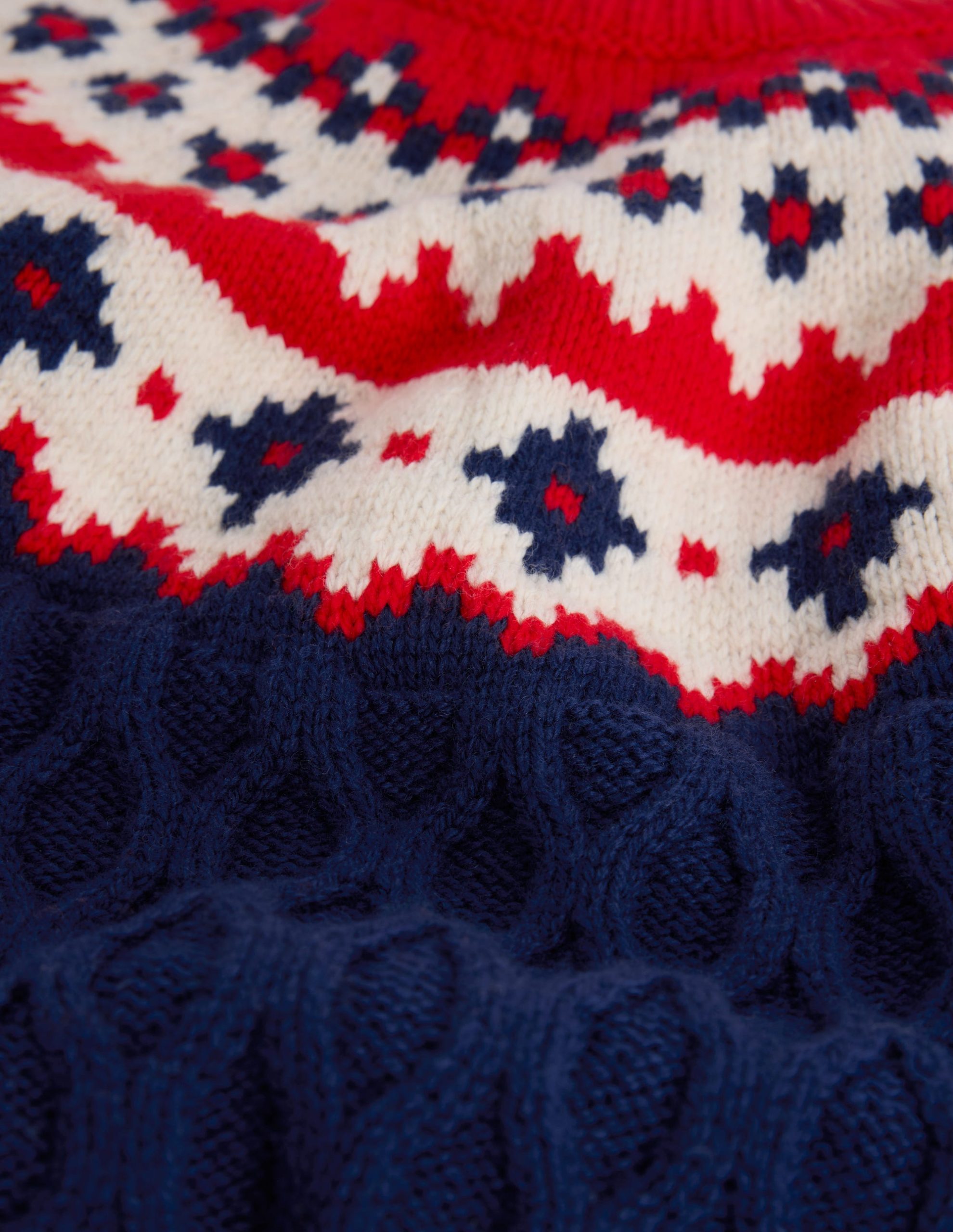 Cable Fair Isle Sweater-Medieval Blue - Image 4