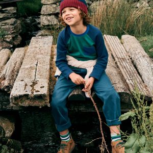 Waffle Mix Raglan-Alpine Green colourblock