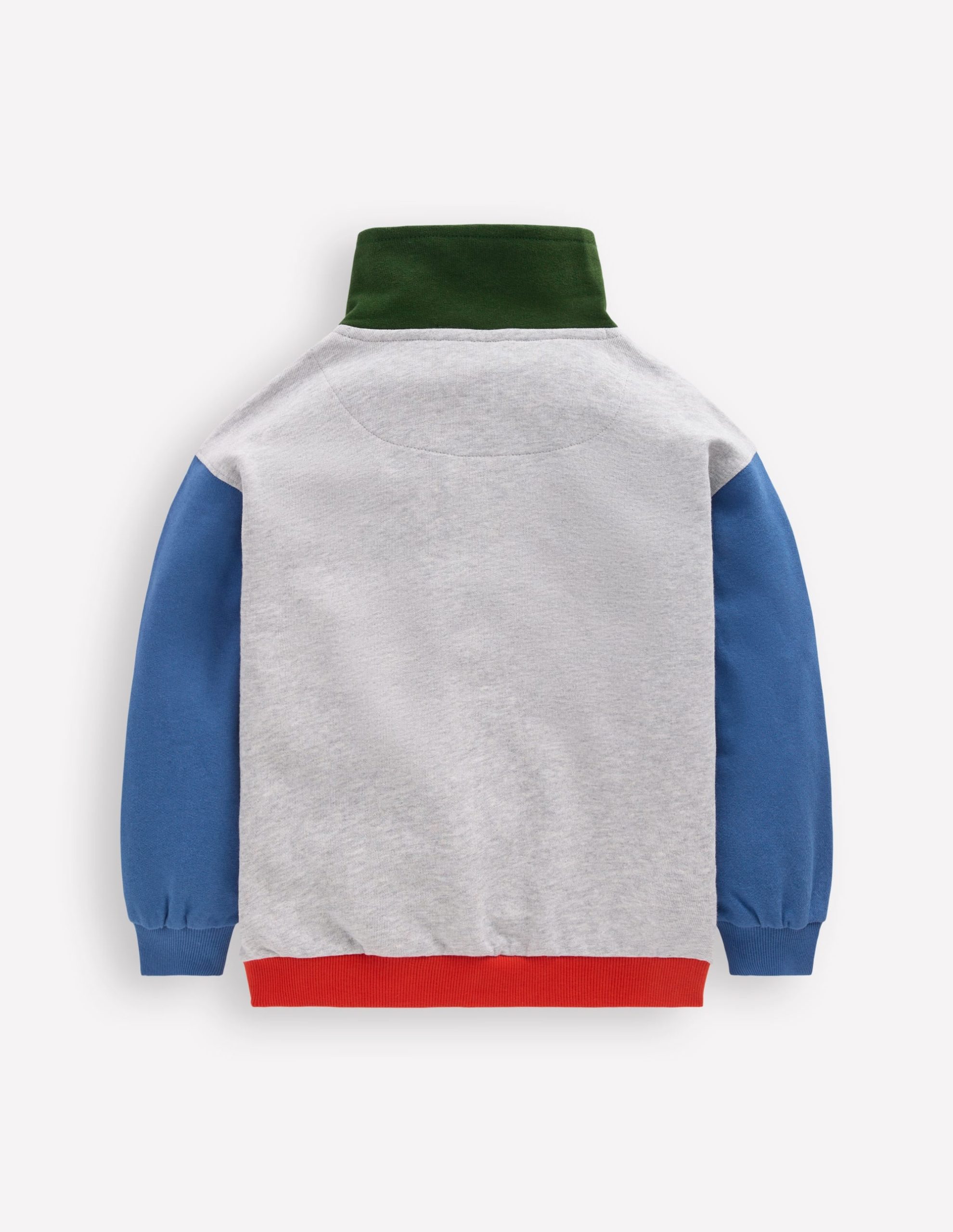 Half-Zip Sweatshirt-Grey Marl Colourblock - Image 7