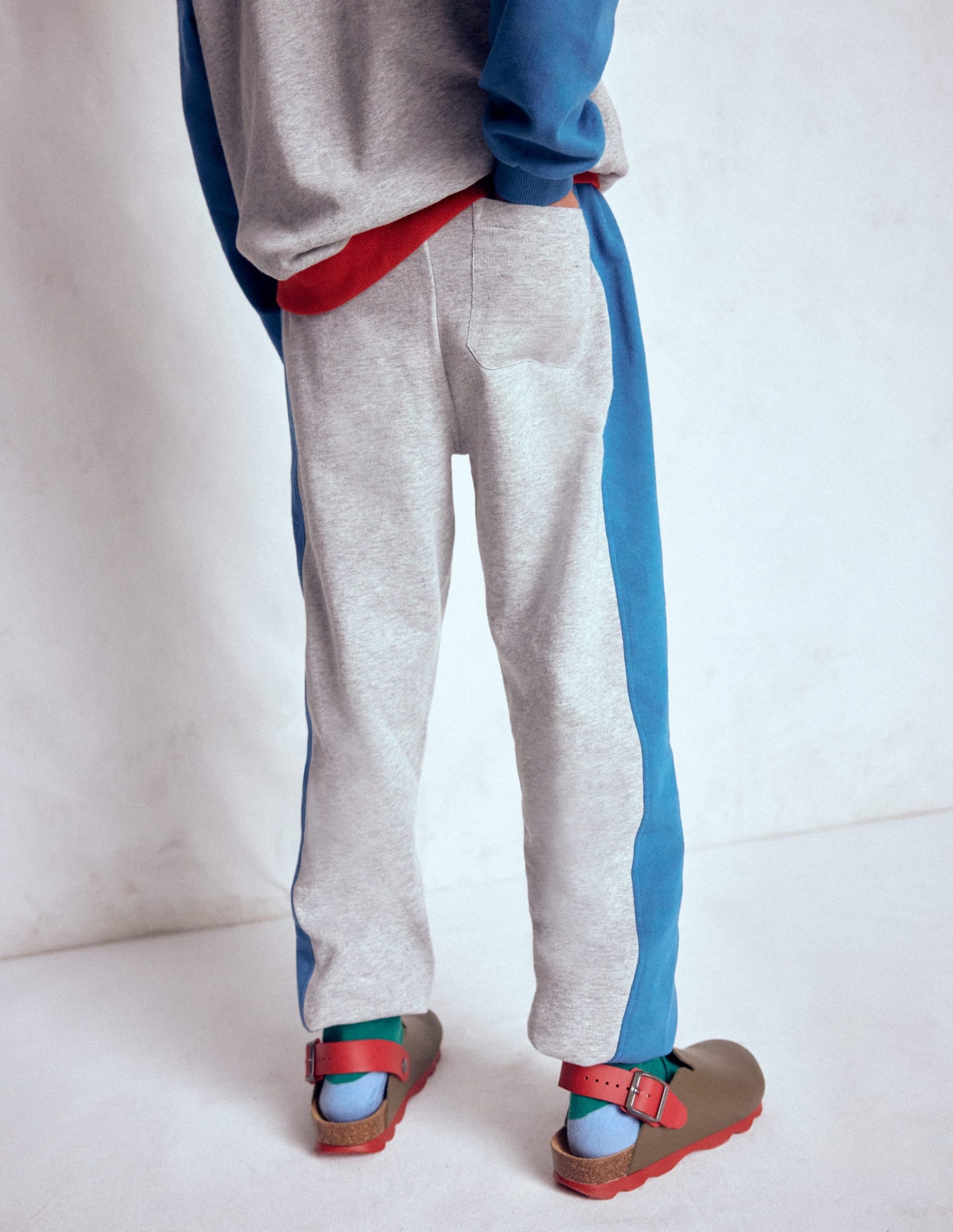 Colourblock Cuffed Joggers-Grey Colourblock - Image 2