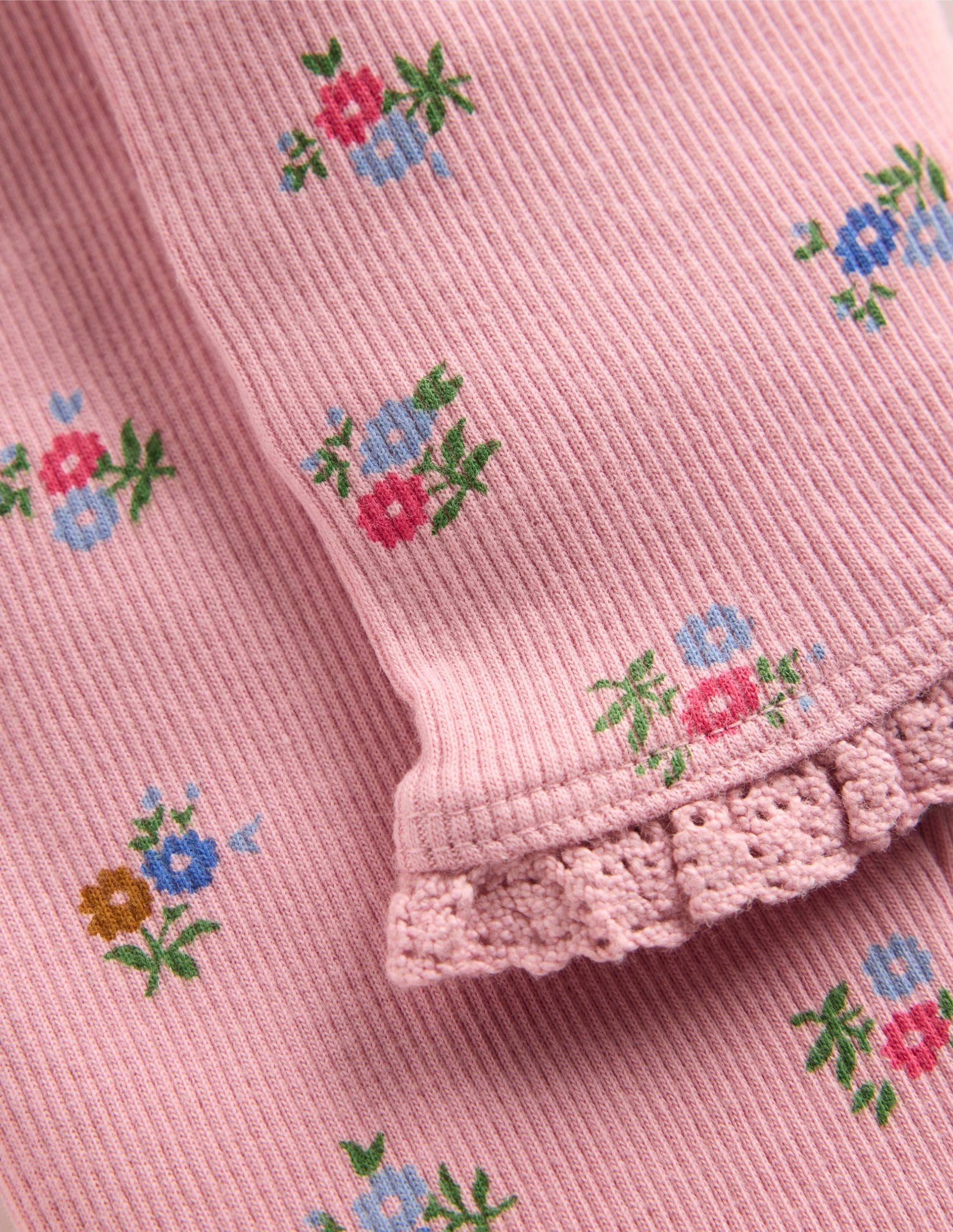 Ribbed Leggings-Chalk Pink Daisy - Image 3