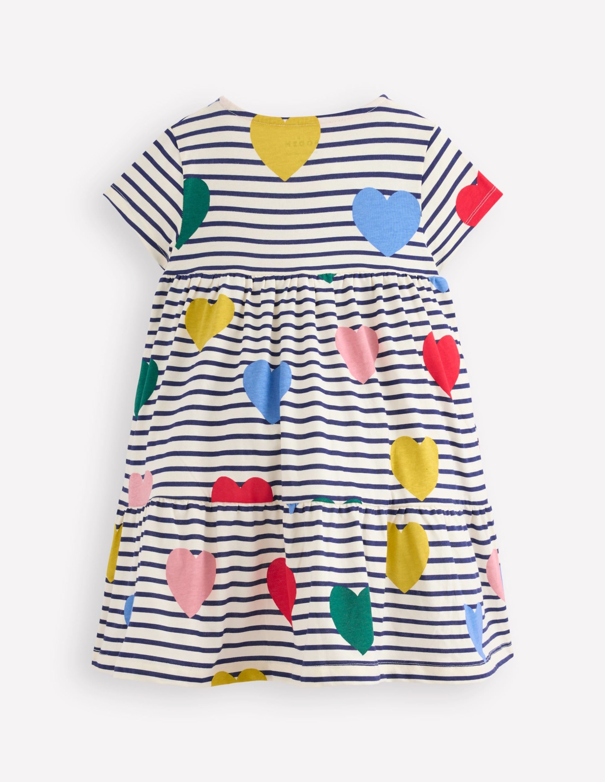 Ariel Twirly Jersey Dress-Multi Heart Stripe - Image 5