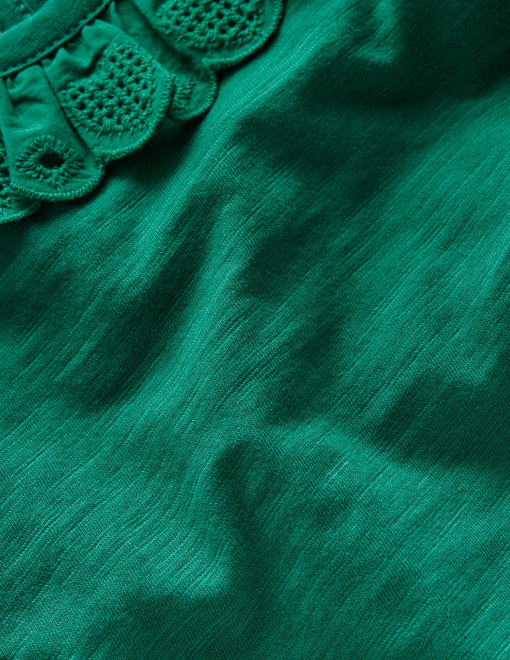 Broderie Heart Trim Top-Jewel Green - Image 3