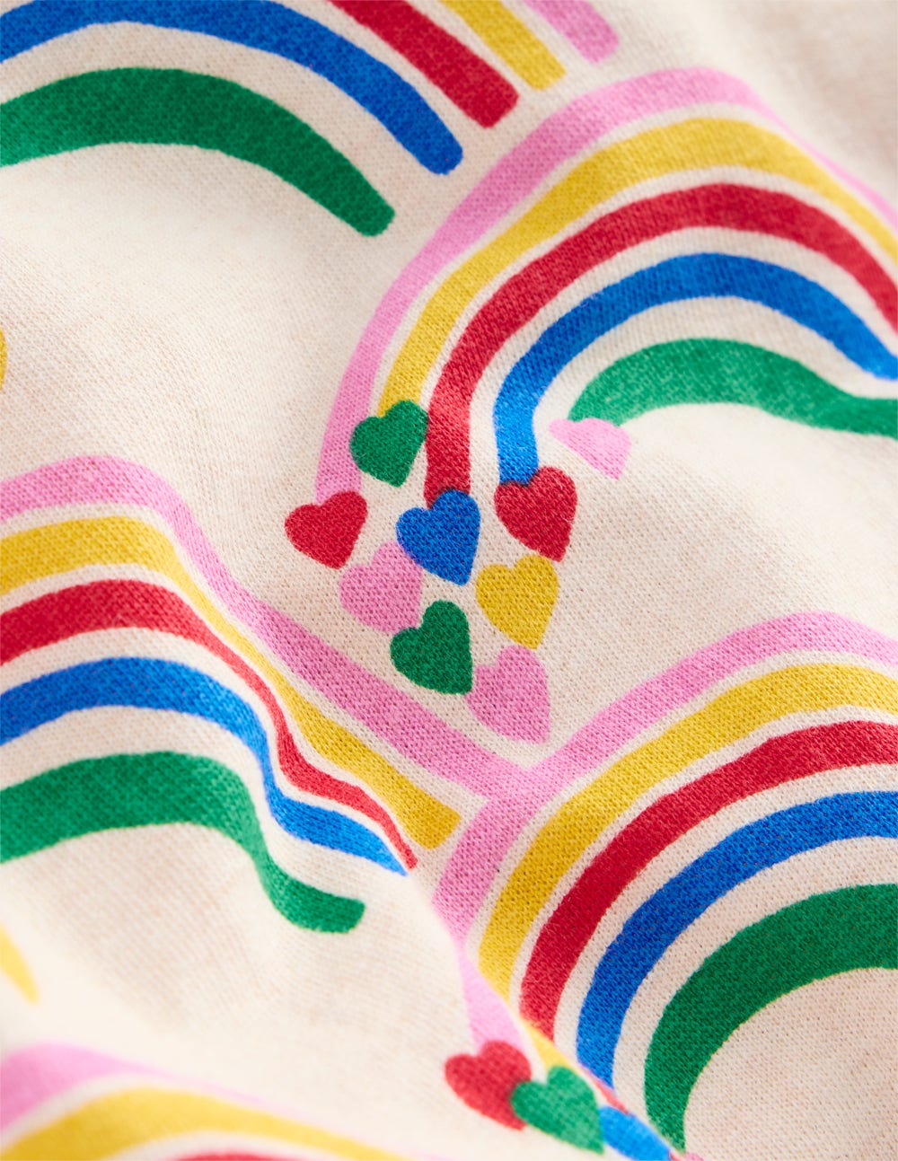 Printed Sweatshirt-Oatmeal Marl Rainbow Hearts - Image 3
