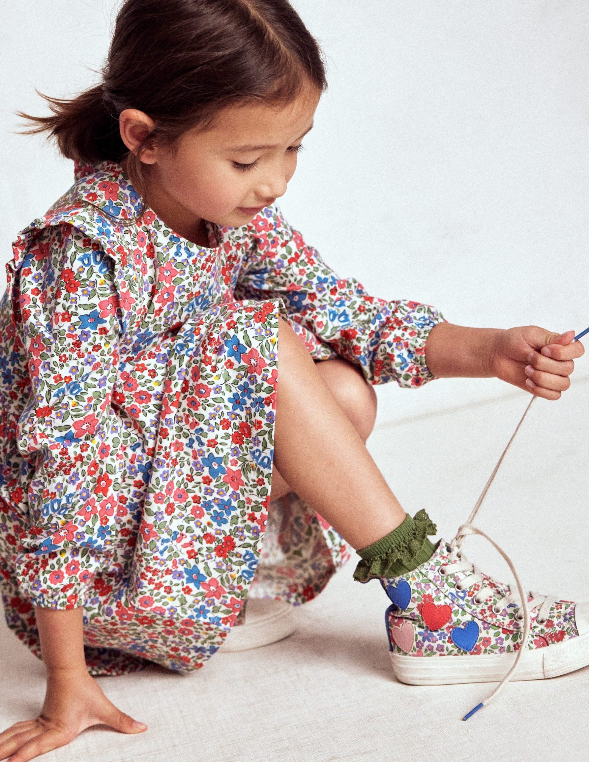 Posie Long Sleeve Jersey Dress-Rose Pink Flowerbed - Image 3