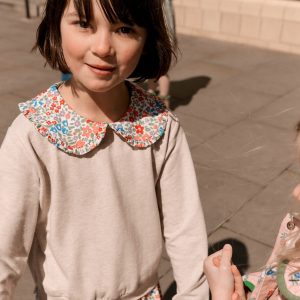 2-in-1 Sweatshirt Dress-Ivory Berry Floral