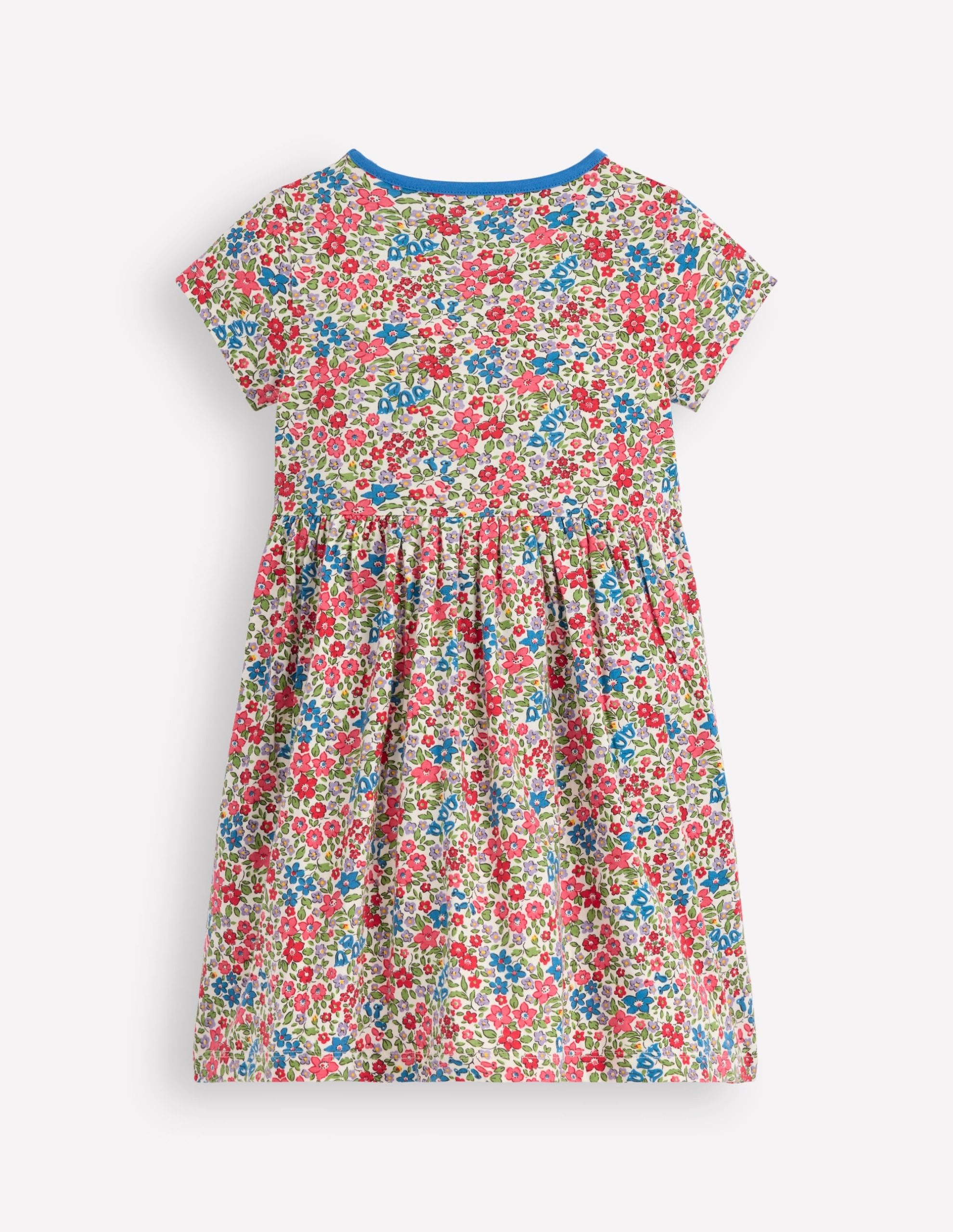 Appliqu?? T-shirt Dress-Rose Pink Flowerbed Hearts - Image 5