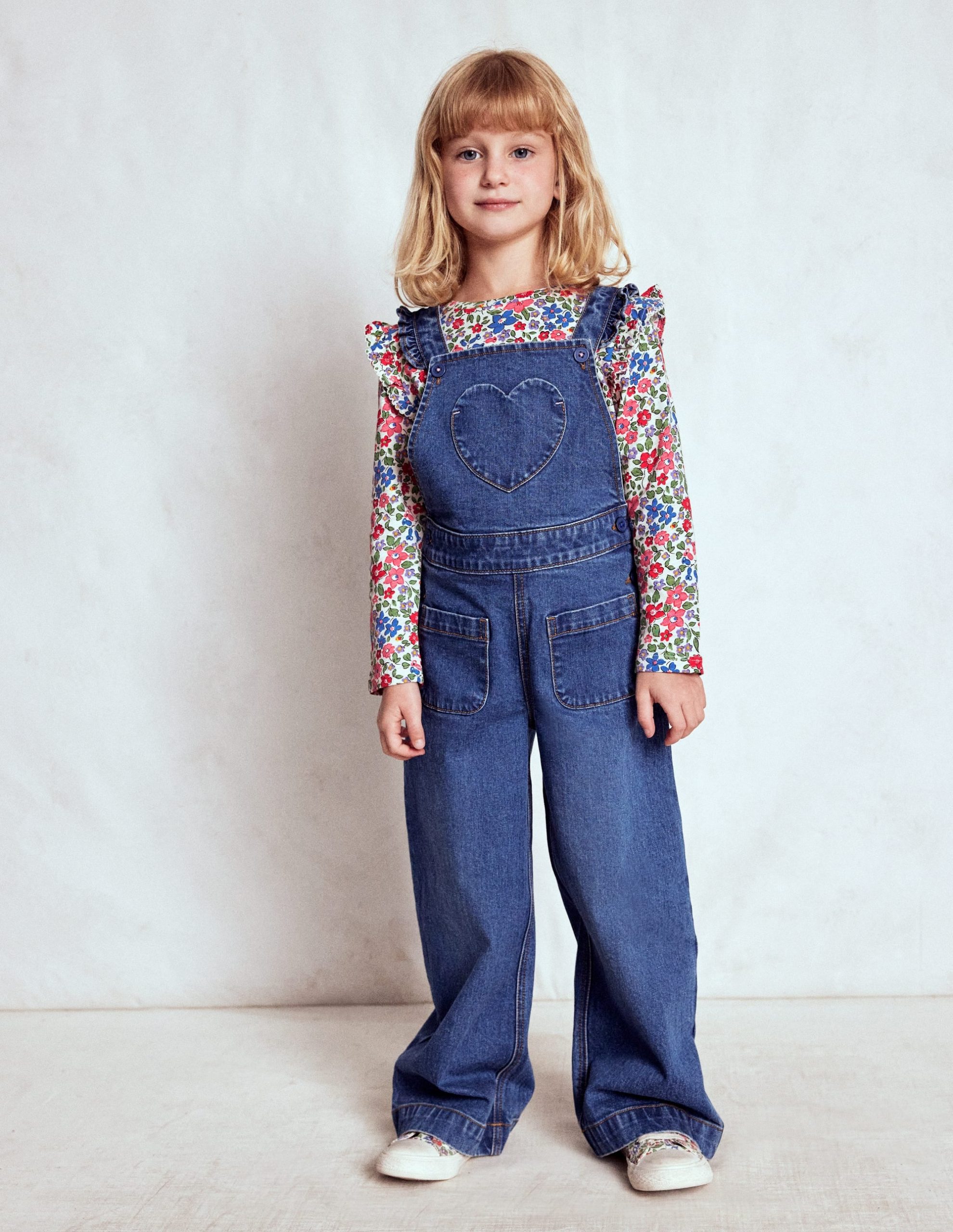 Frill Sleeve Slub Top-Rose Pink Flowerbed - Image 2