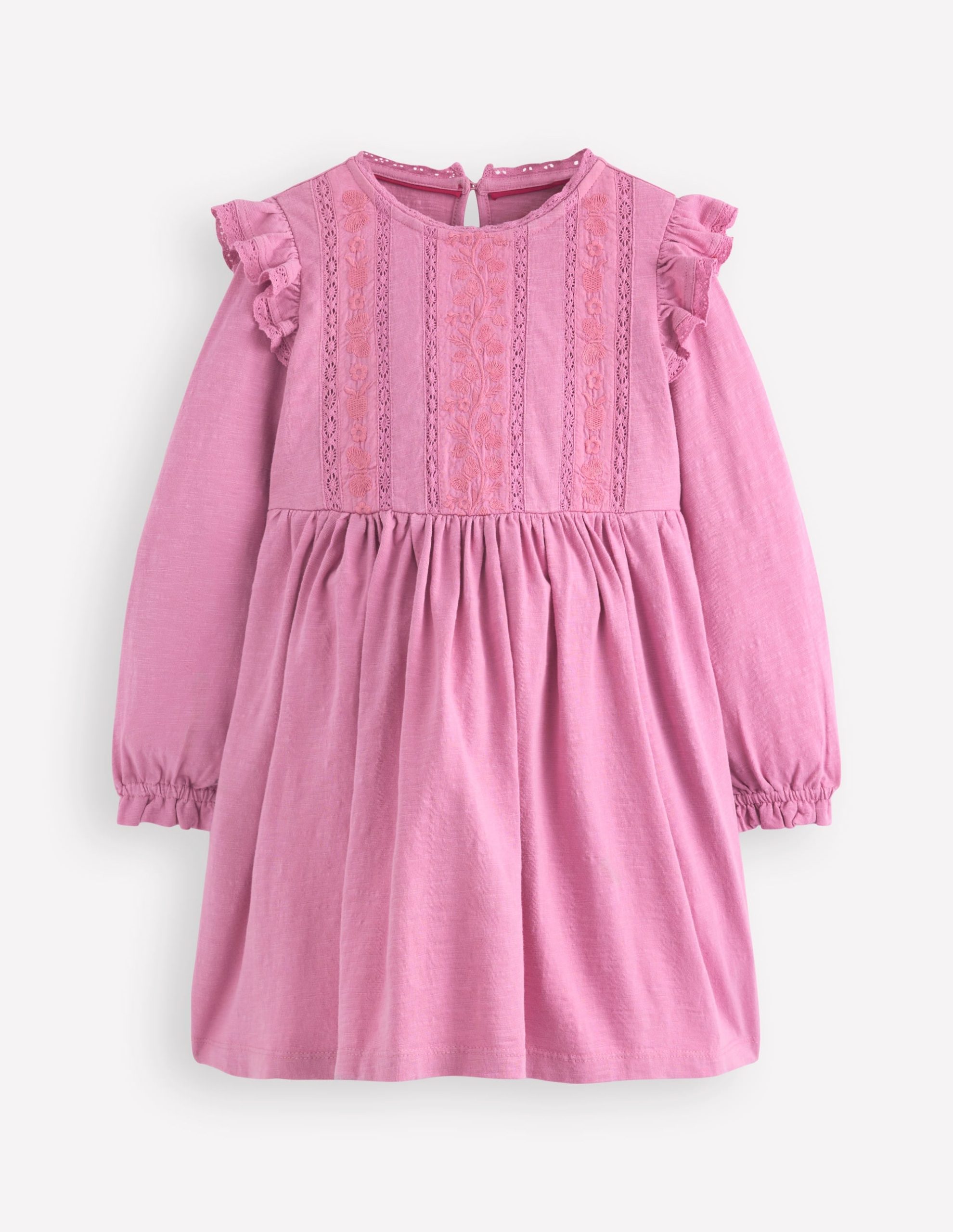 Lace Trim Jersey Dress-Formica Pink - Image 5