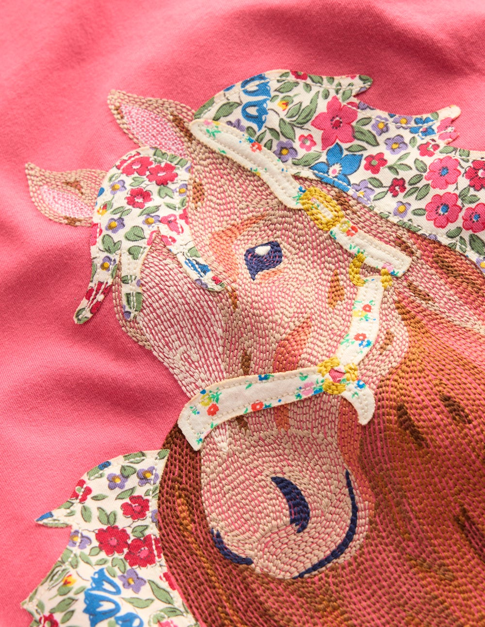 Long Sleeve Superstitch Tee-Rose Pink Horses - Image 3