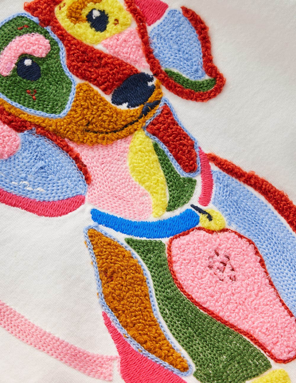 Long Sleeve Boucl?? T-shirt-Soft Ivory Dog - Image 3