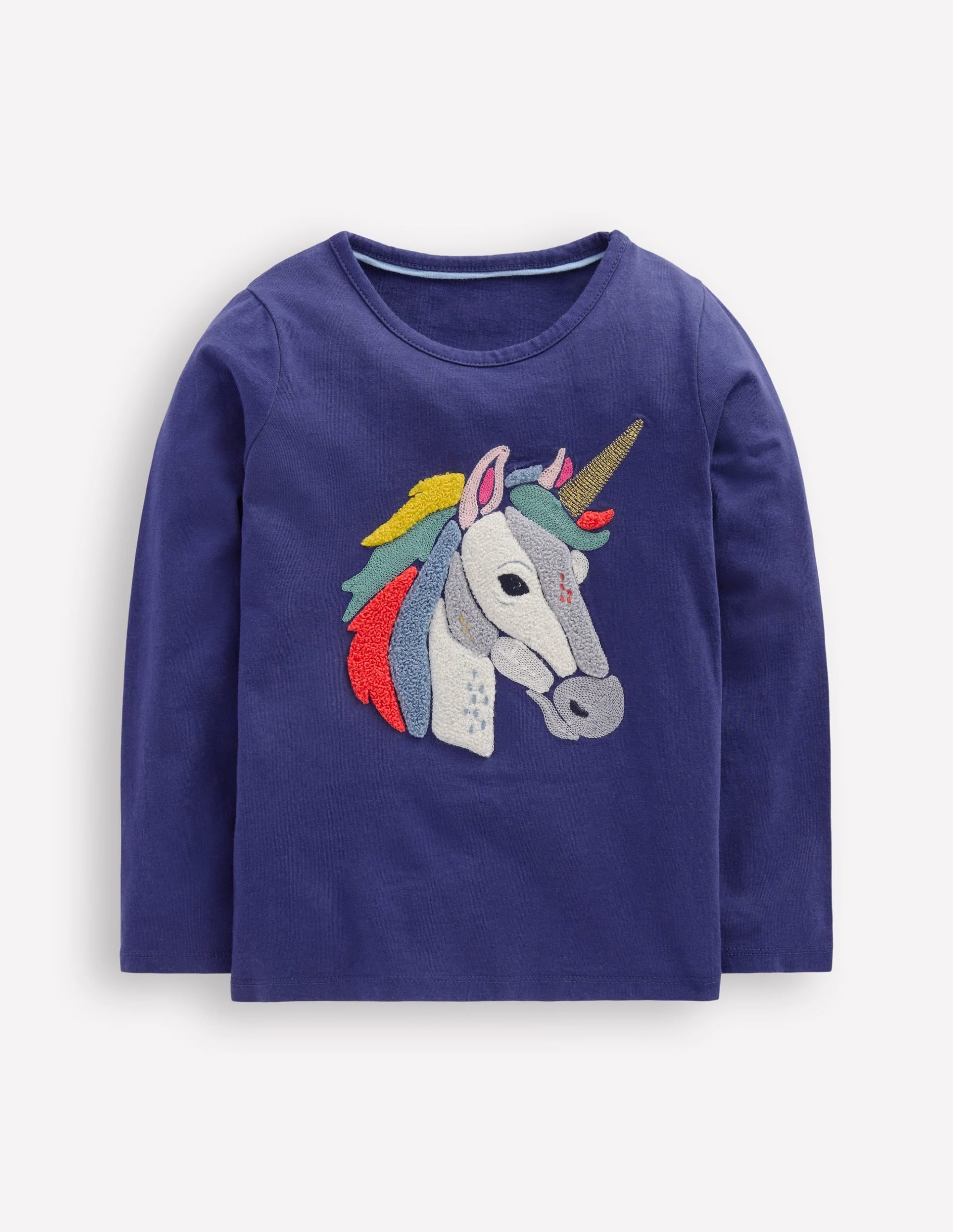 Long Sleeve Boucl?? T-shirt-Starboard Blue Unicorn