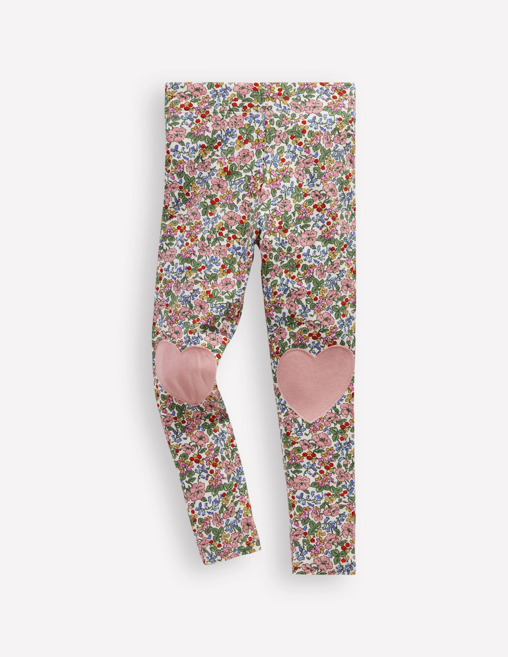 Appliqu?? Leggings-Soft Ivory Berry Floral