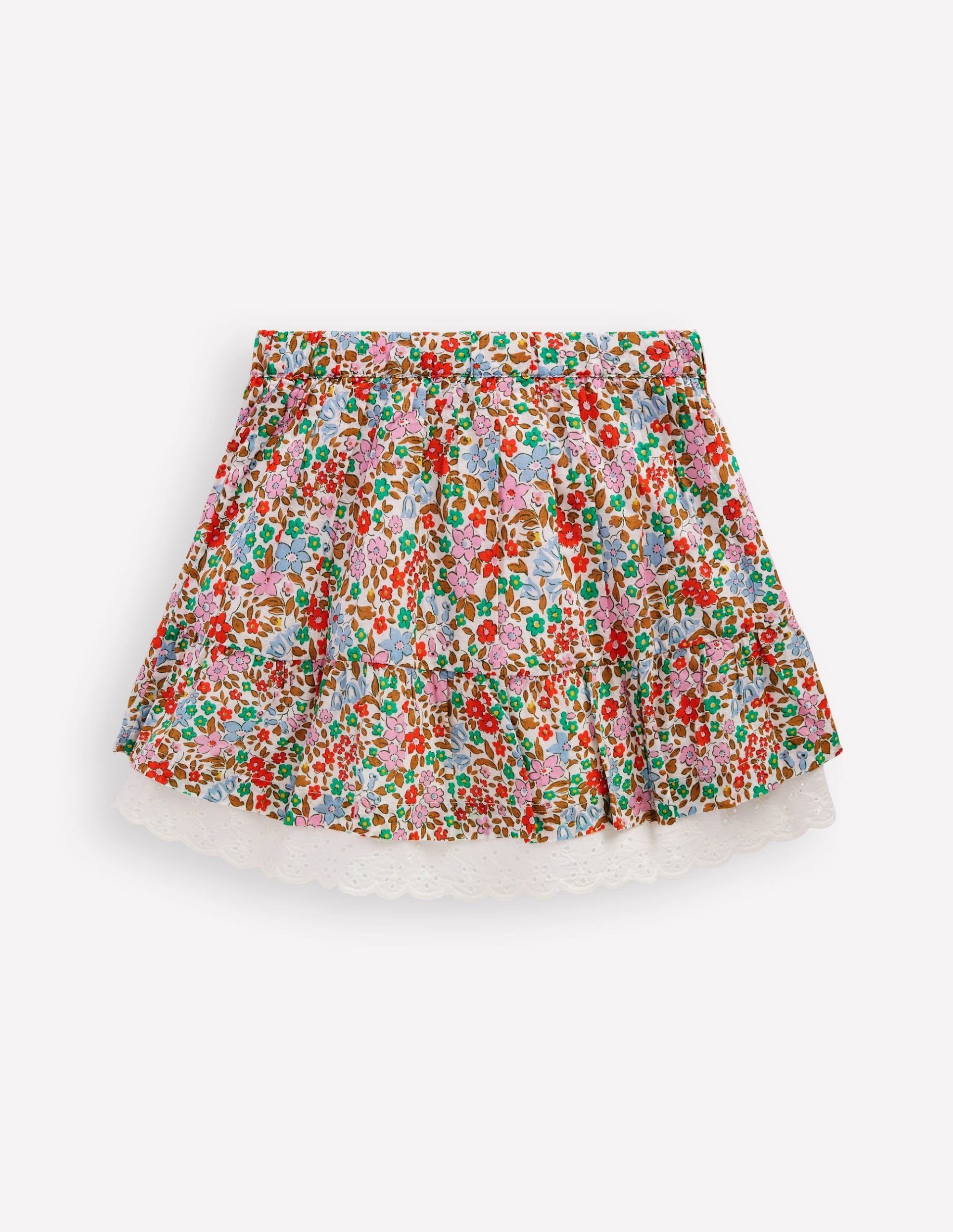 Printed Pull-on Woven Skirt-Rose Pink Flowerbed - Image 2