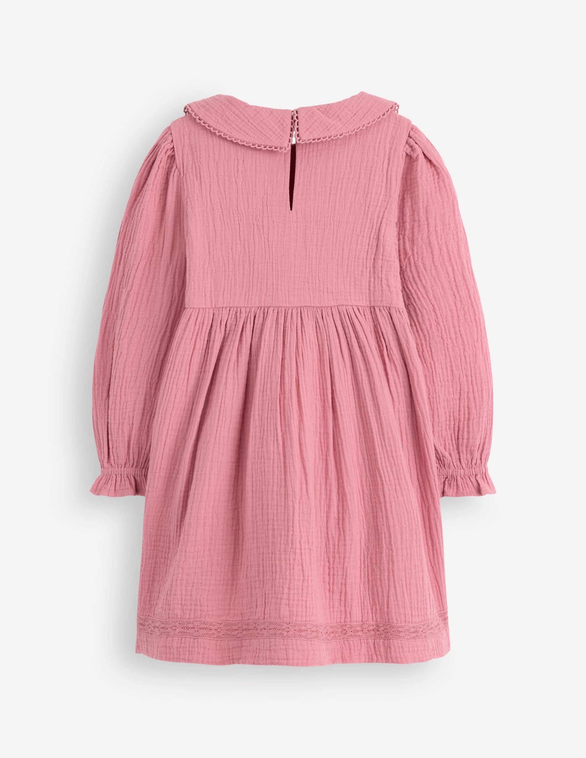 Double Cloth Collared Dress-Pink Heather - Image 3