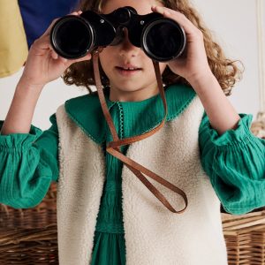 Relaxed Borg Gilet-Ecru